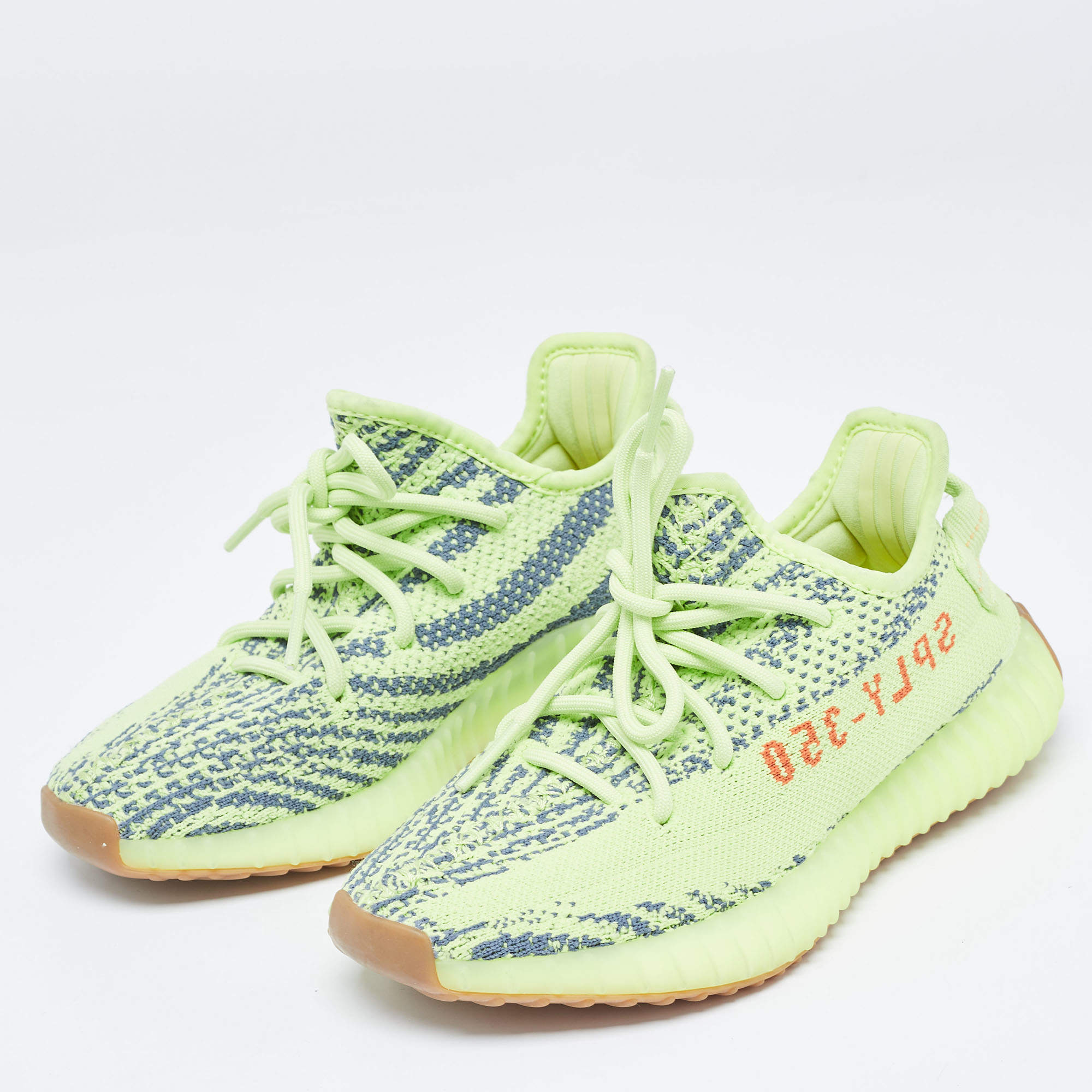 Yeezy x Adidas Green Knit Fabric Boost 350 V2 Frozen Yellow Sneakers Size 36 Yeezy x Adidas TLC