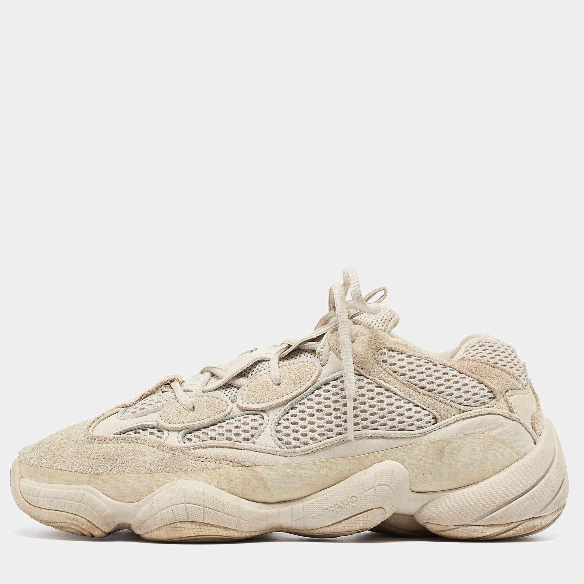 Pre Owned Yeezy x Adidas Grey Suede And Leather Yeezy 500 Sneakers Size 42