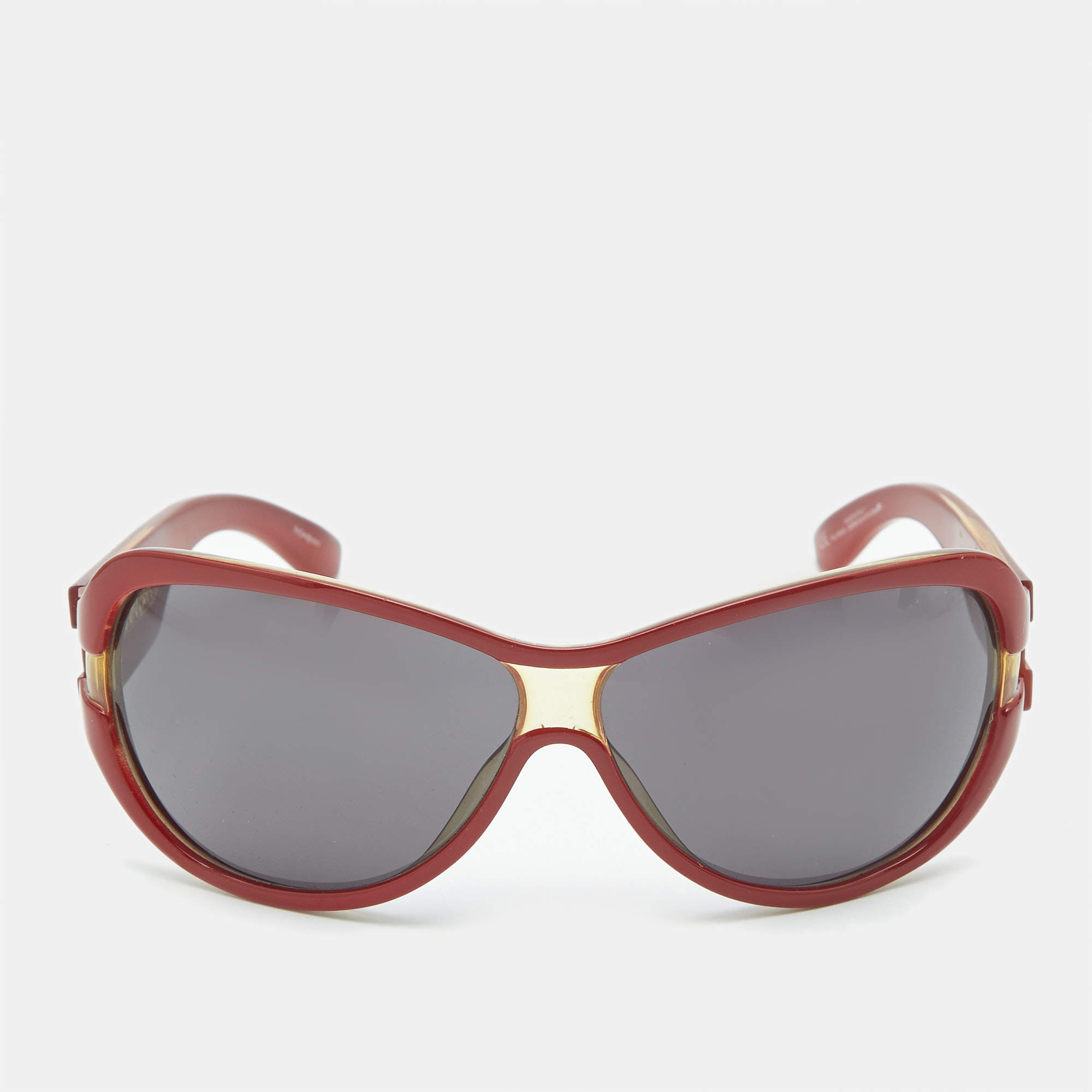 Pre Owned Yves Saint Laurent Brown/Black 6183/S Oversized Sunglasses