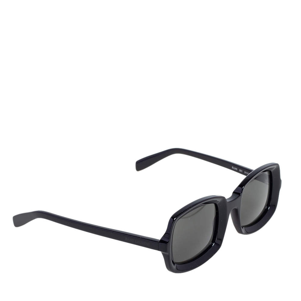 مملوكة مسبقًا نظارة شمسية سان لوران SL245 مستطيلة أسود/رصاصي 