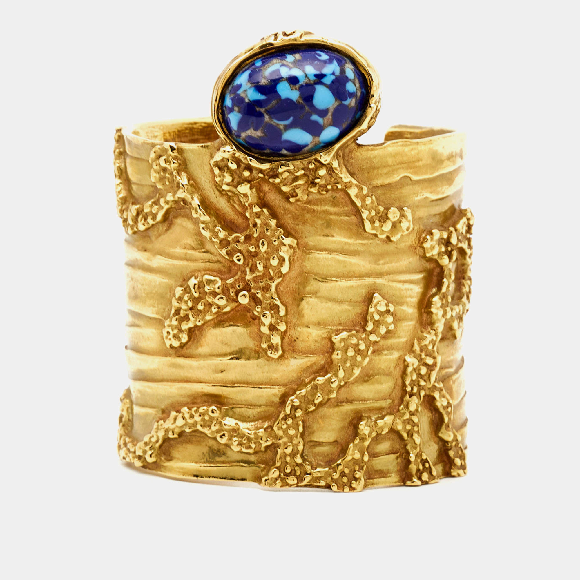 Yves Saint Laurent Arty Glass Gold Tone Bracelet