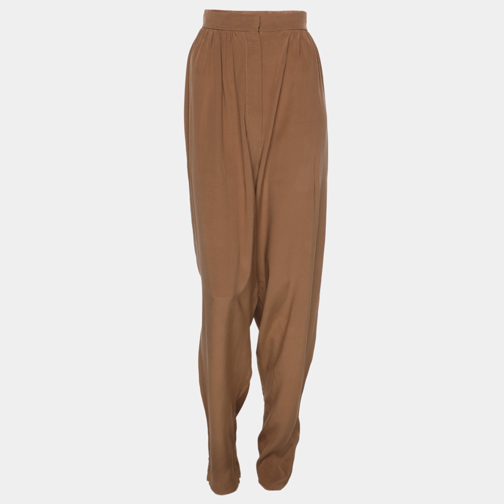 Yves Saint Laurent Brown Silk Trousers M