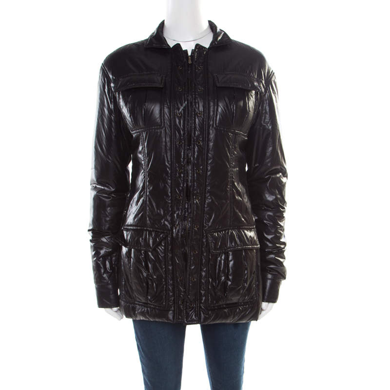 Yves Saint Laurent Paris Black Zip Front Windcheater Jacket M