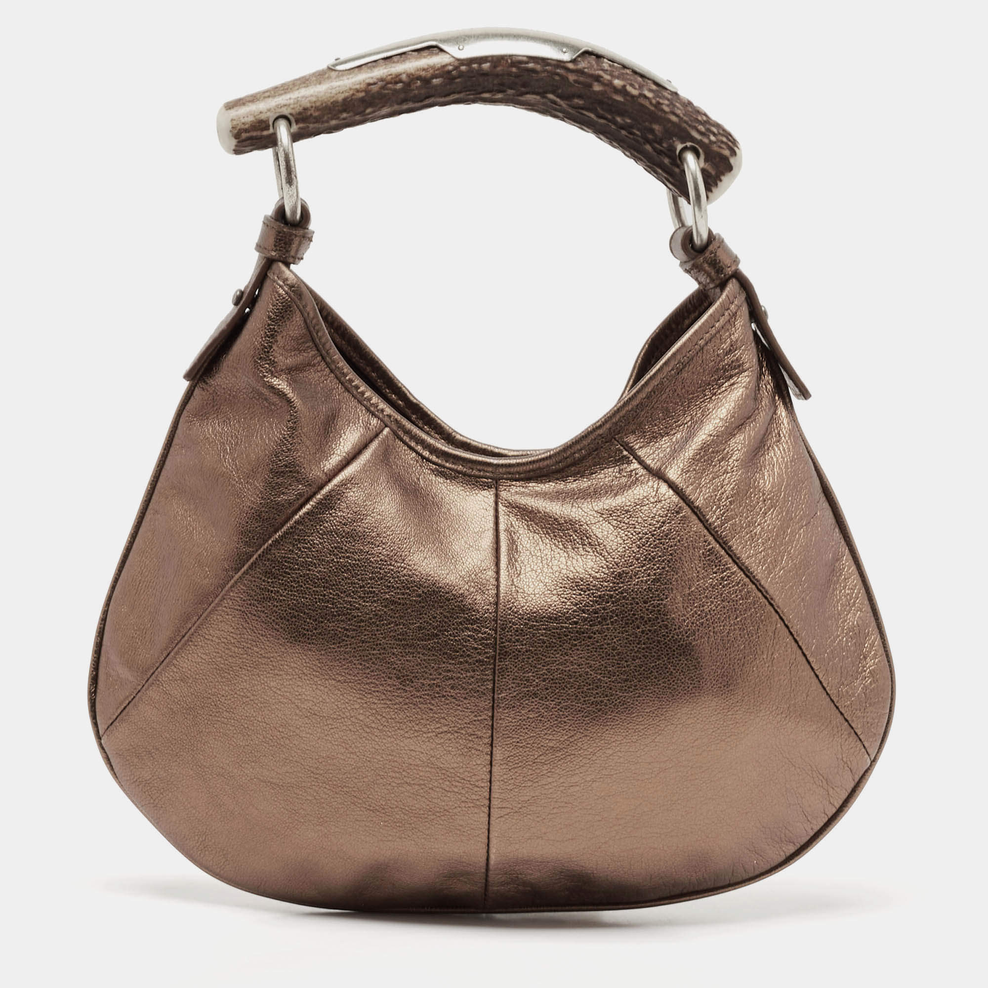 مملوكة مسبقًا Yves Saint Laurent Bronze Leather Mini Mombasa Hobo