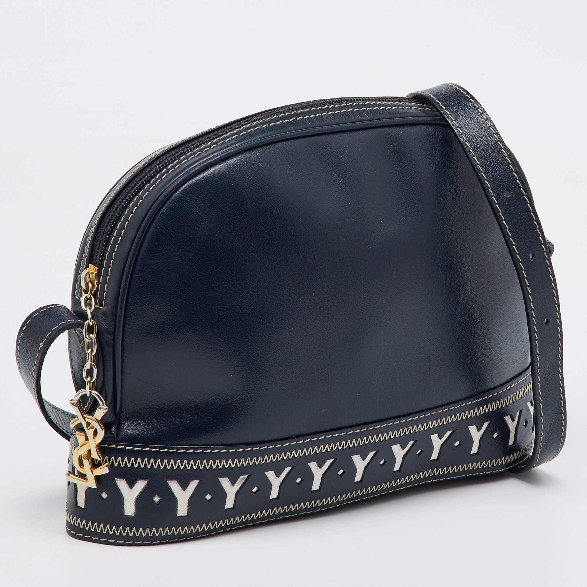 Yves Saint Laurent Black Leather Easy Y Boston Bag Yves