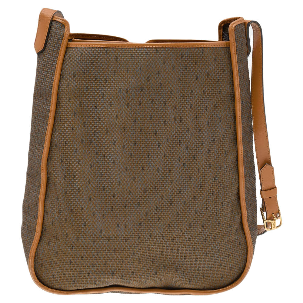 Yves Saint Laurent Brown/Tan Coated Canvas And Leather Vintage Shoulder Bag  Yves Saint Laurent