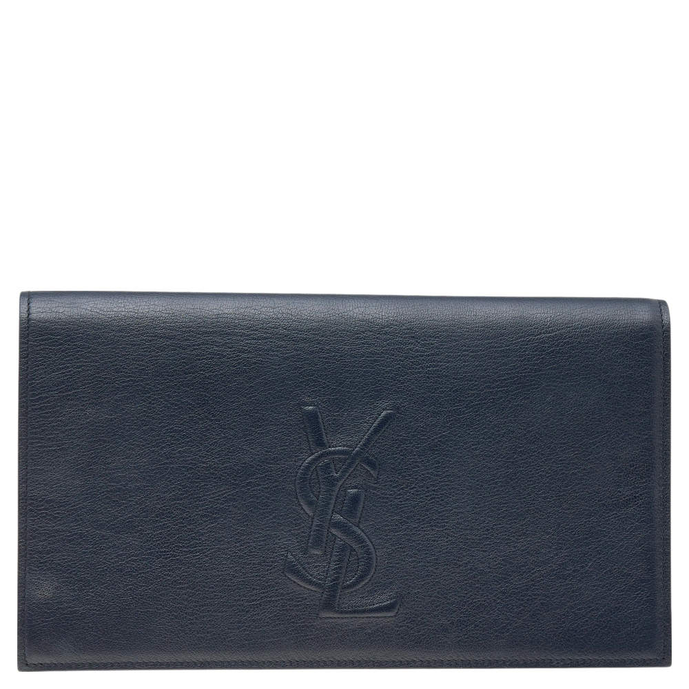 مملوكة مسبقًا Yves Saint Laurent Dark Blue Leather Belle De Jour Clutch