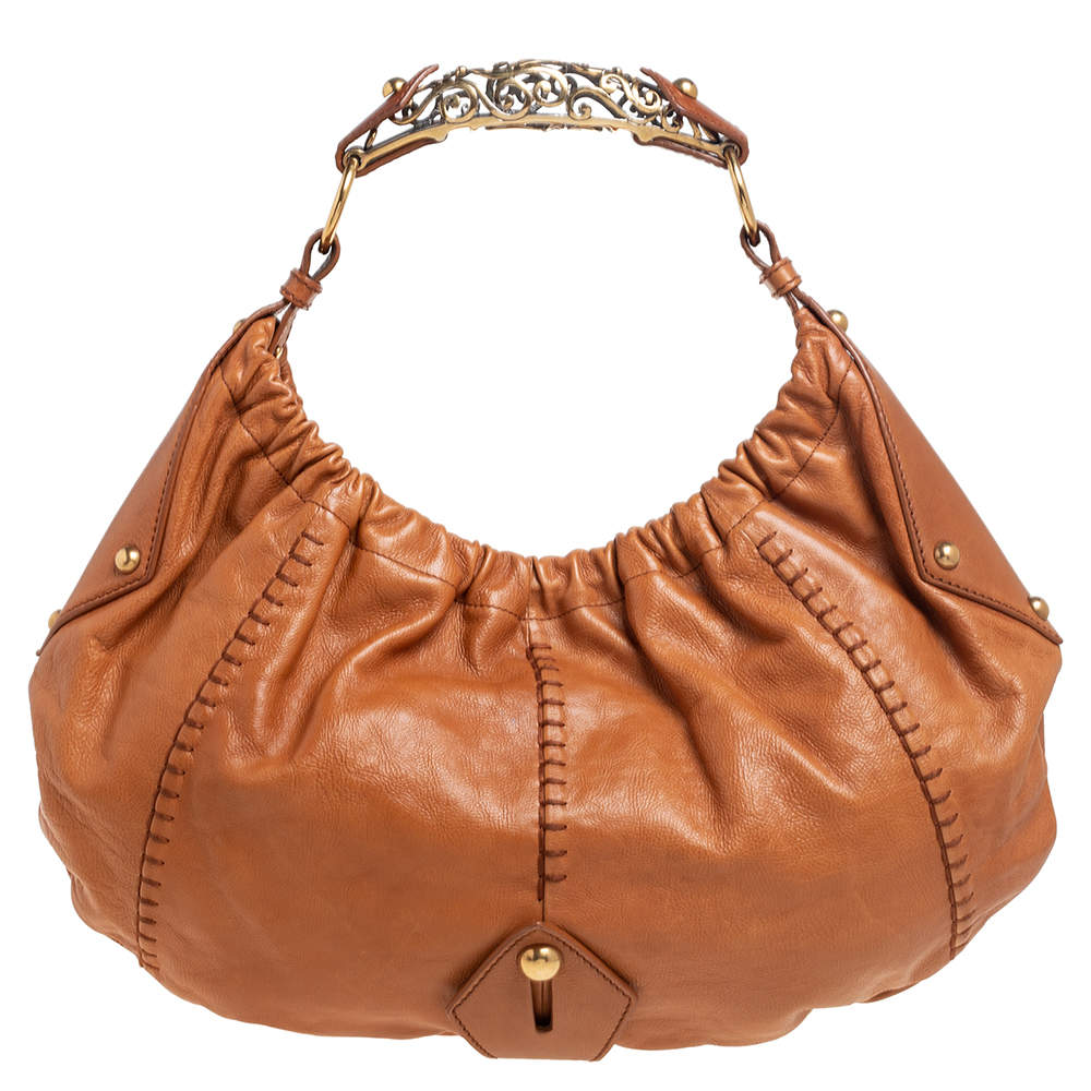 Yves Saint Laurent Tan Leather Vincennes Mombasa Hobo