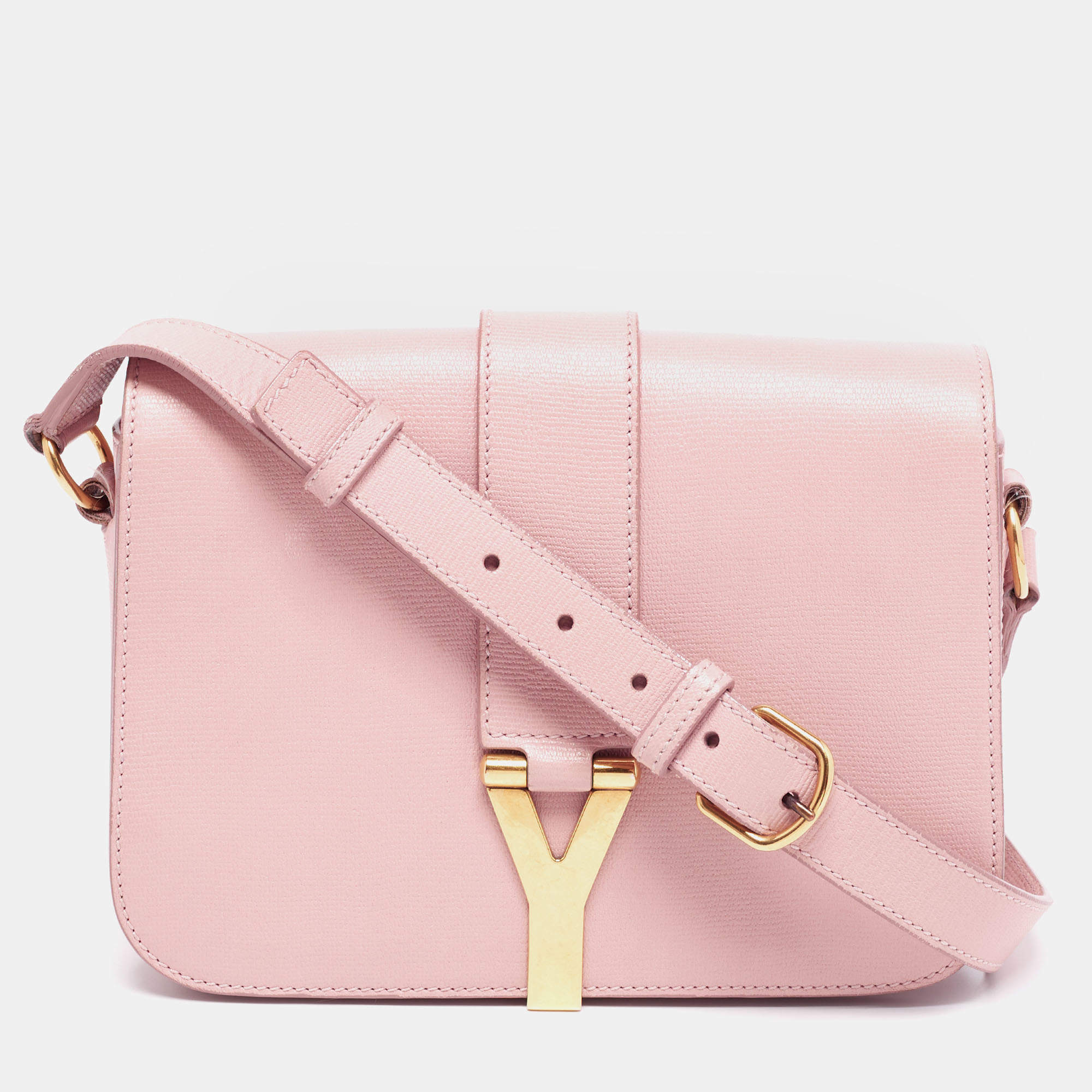 Yves Saint Laurent Pink Leather Medium Chyc Flap Bag