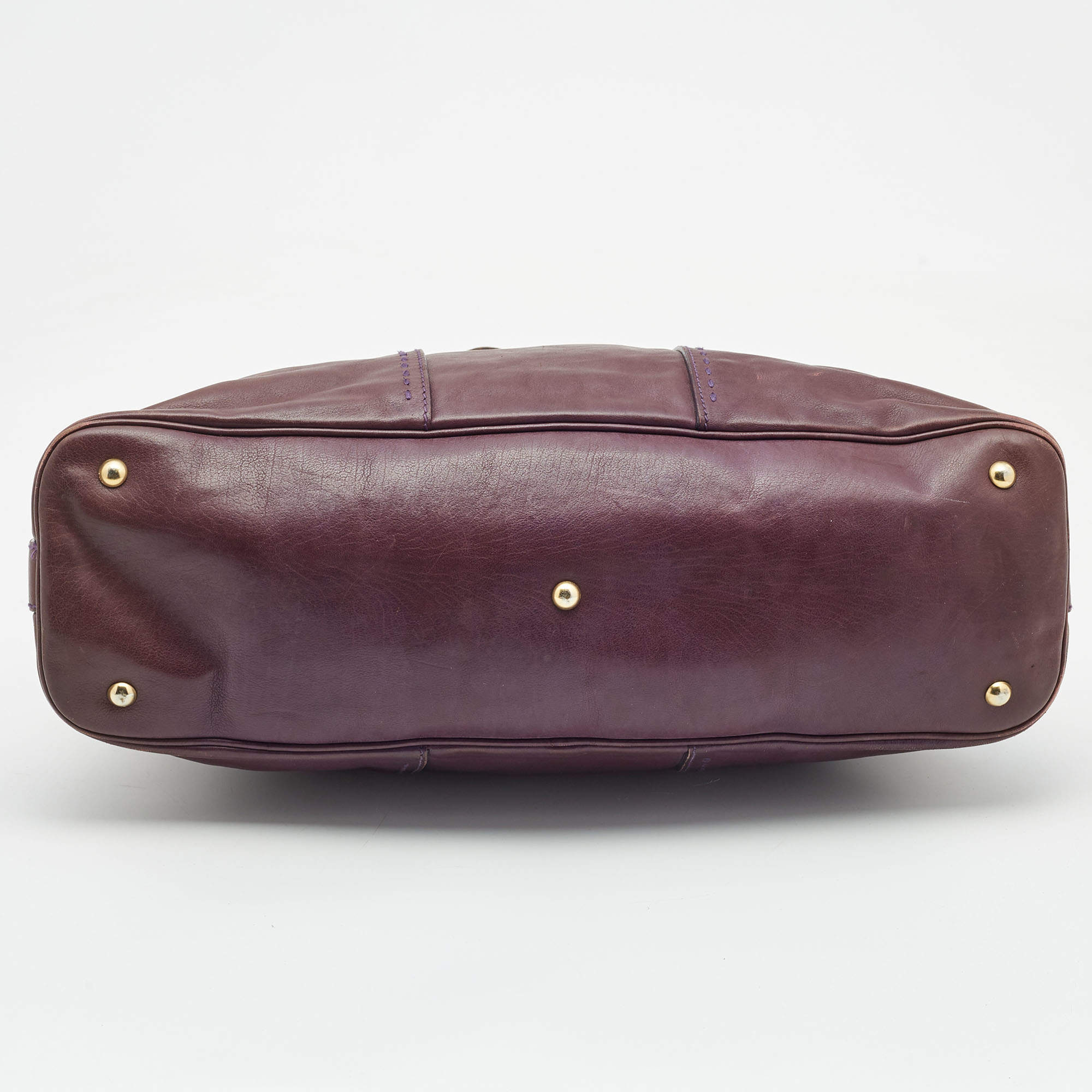 Muse two leather handbag Yves Saint Laurent Purple in Leather - 11646594