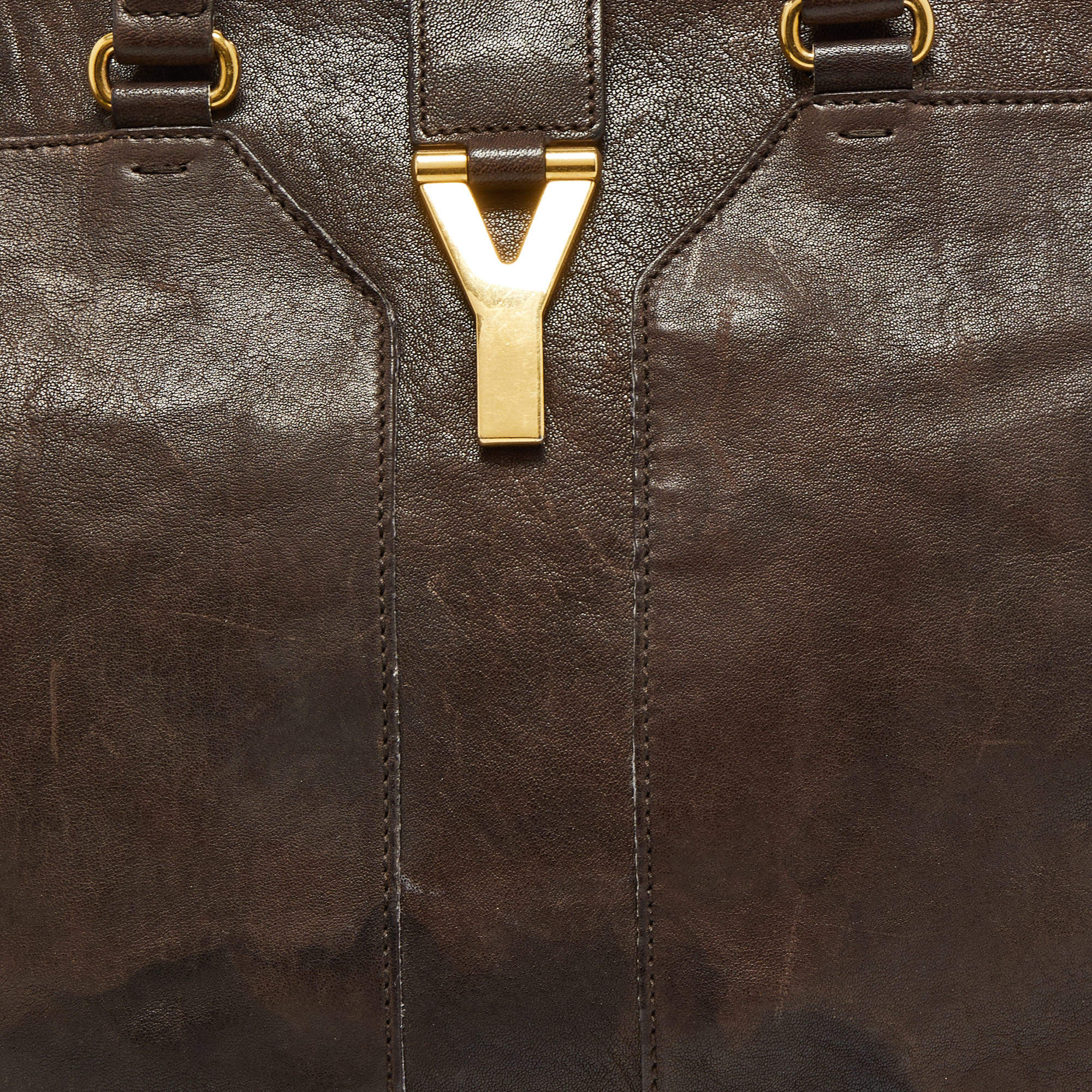 Chyc leather tote Saint Laurent Brown in Leather - 23656872