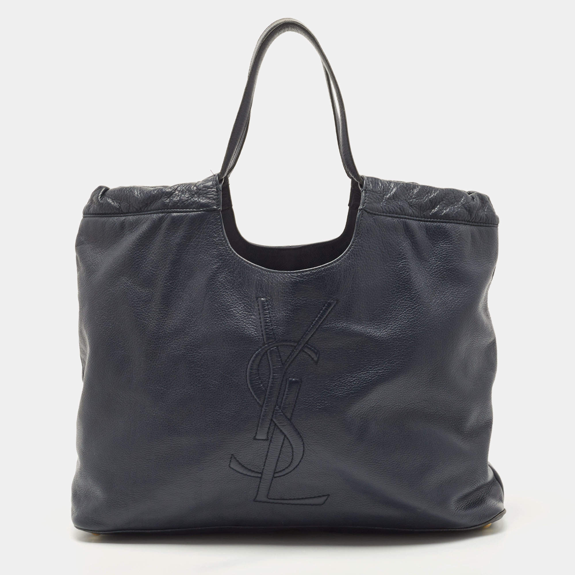 Pre Owned Yves Saint Laurent Nay Blue Leather Belle De Jour Tote