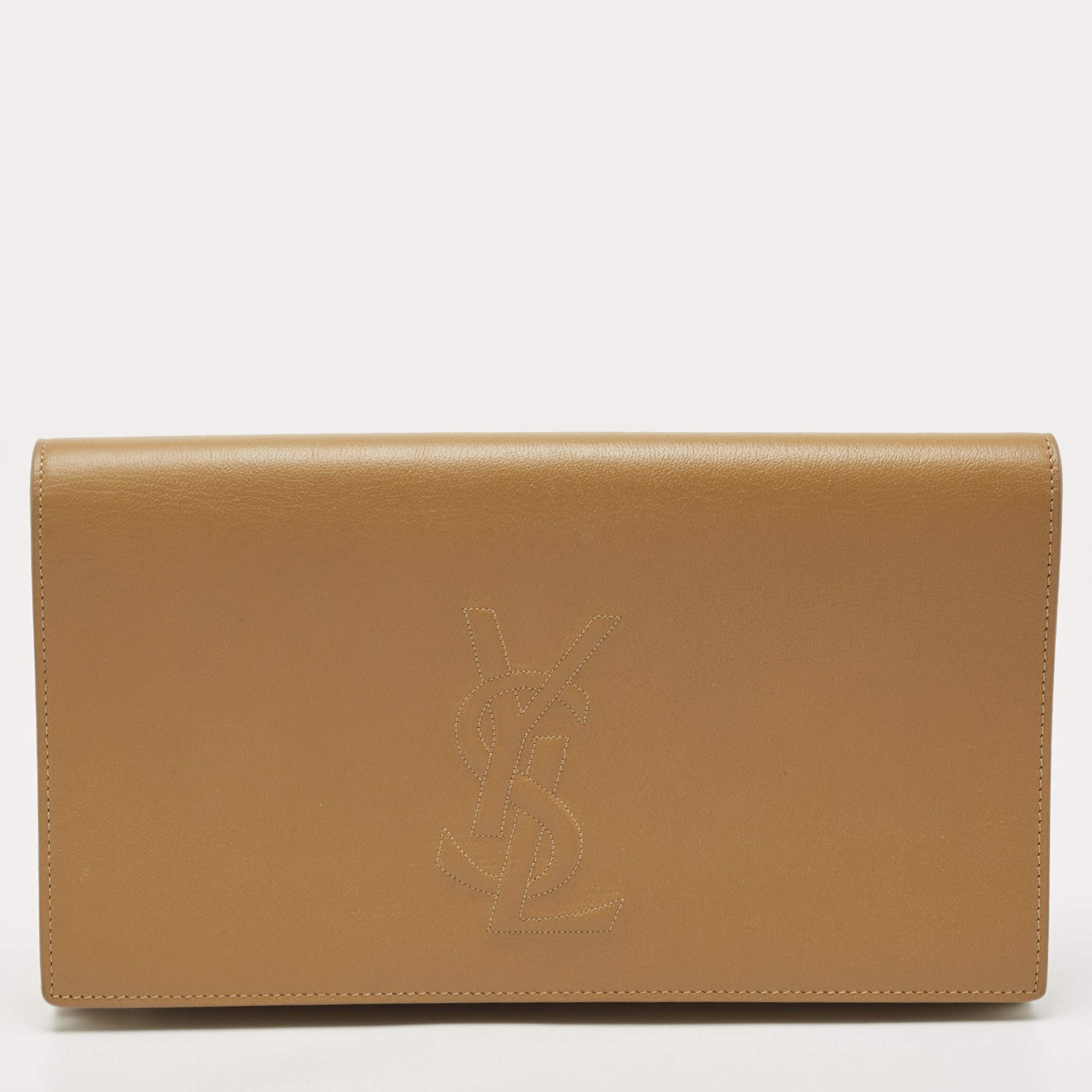 YSL beige tan clutch brand new comes with box and dustbag