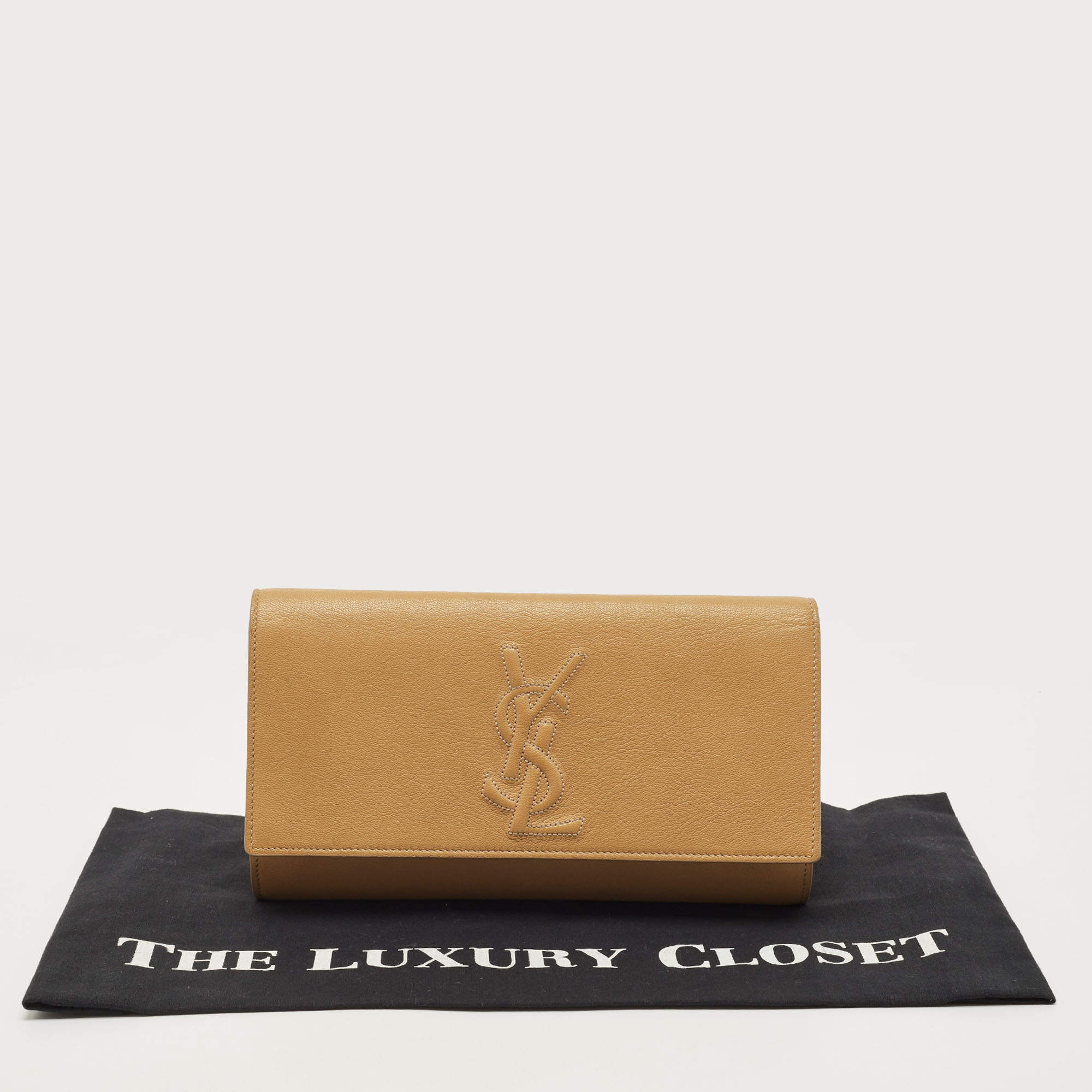 Yves Saint Laurent Belle de Jour Clutch Beige Cotton ref.545581