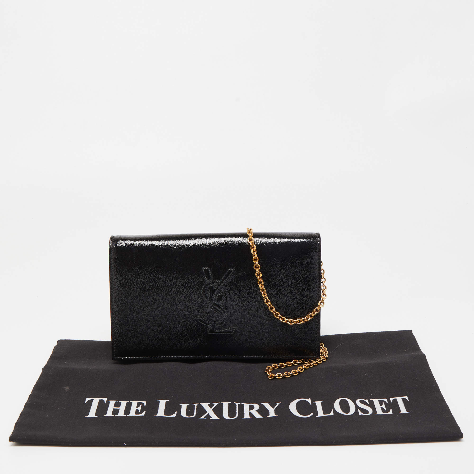 Saint Laurent YSL Belle de Jour Wallet on Chain Black Leather Bag