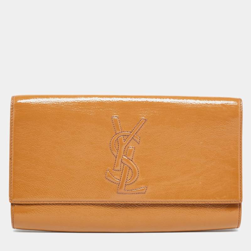 Pre Owned حقيبة كلتش ايف سان لوران بيل دو جور جلد لامع أزرق بقلاب