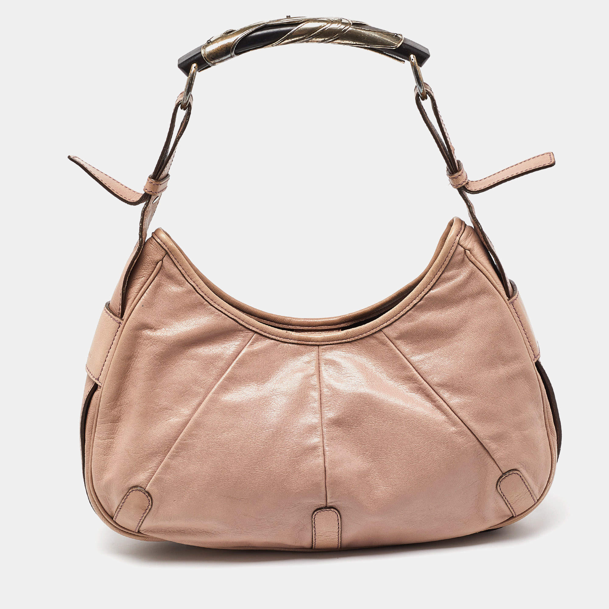 Pre Owned Yves Saint Laurent Pink Leather Mombasa Hobo