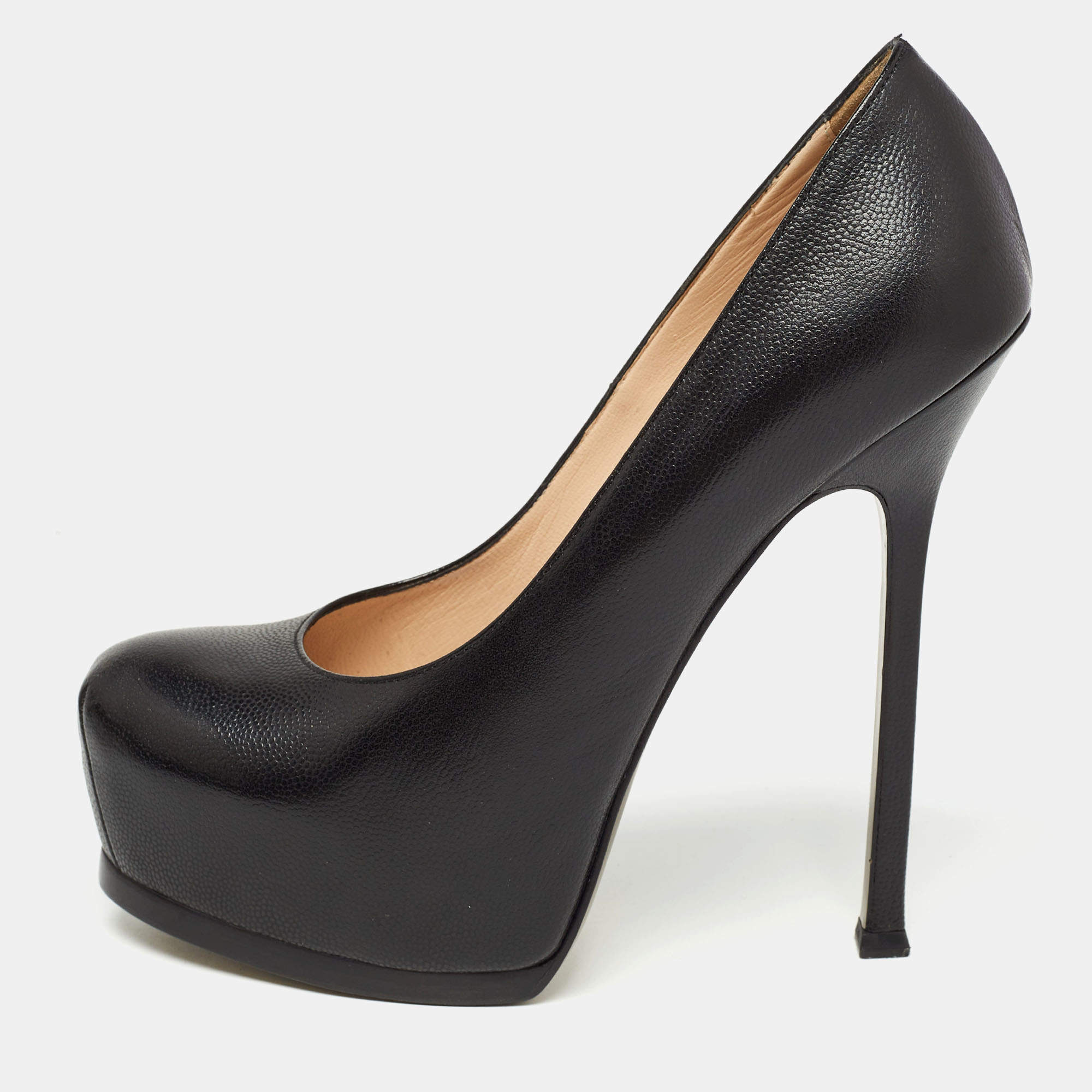 Yves Saint Laurent Black Leather Tribtoo Pumps Size 39