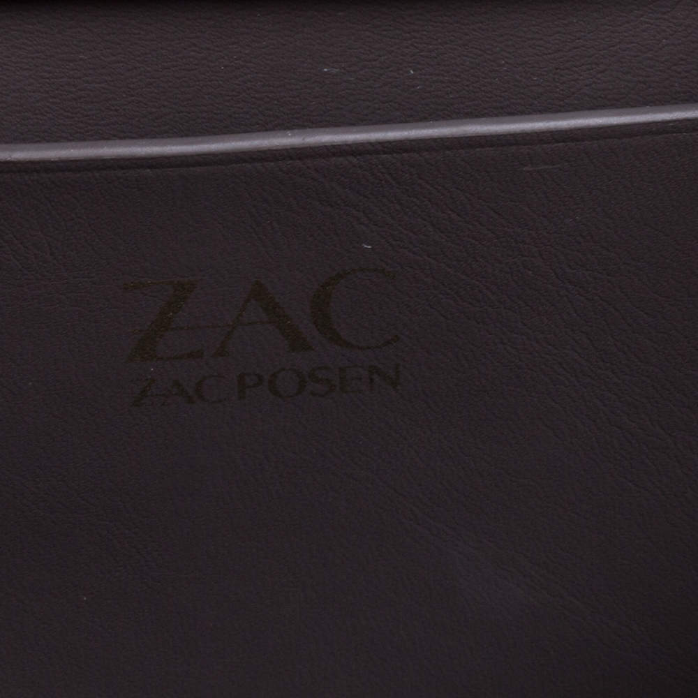 Zac Posen Grey/Burgundy Suede and Patent Leather Mini Eartha Iconic Top  Handle Bag Zac Posen