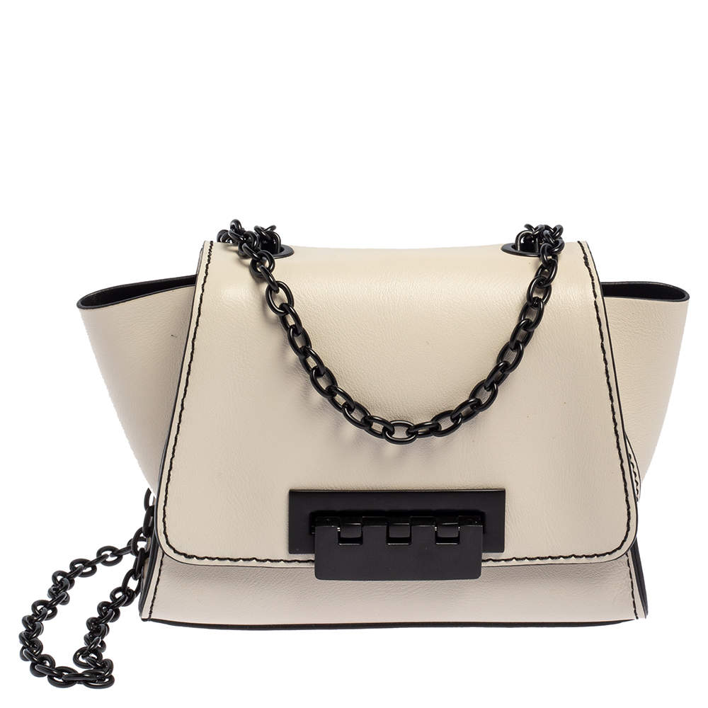 Pre Owned Zac Posen Cream Leather Small Eartha Crossbody Bag