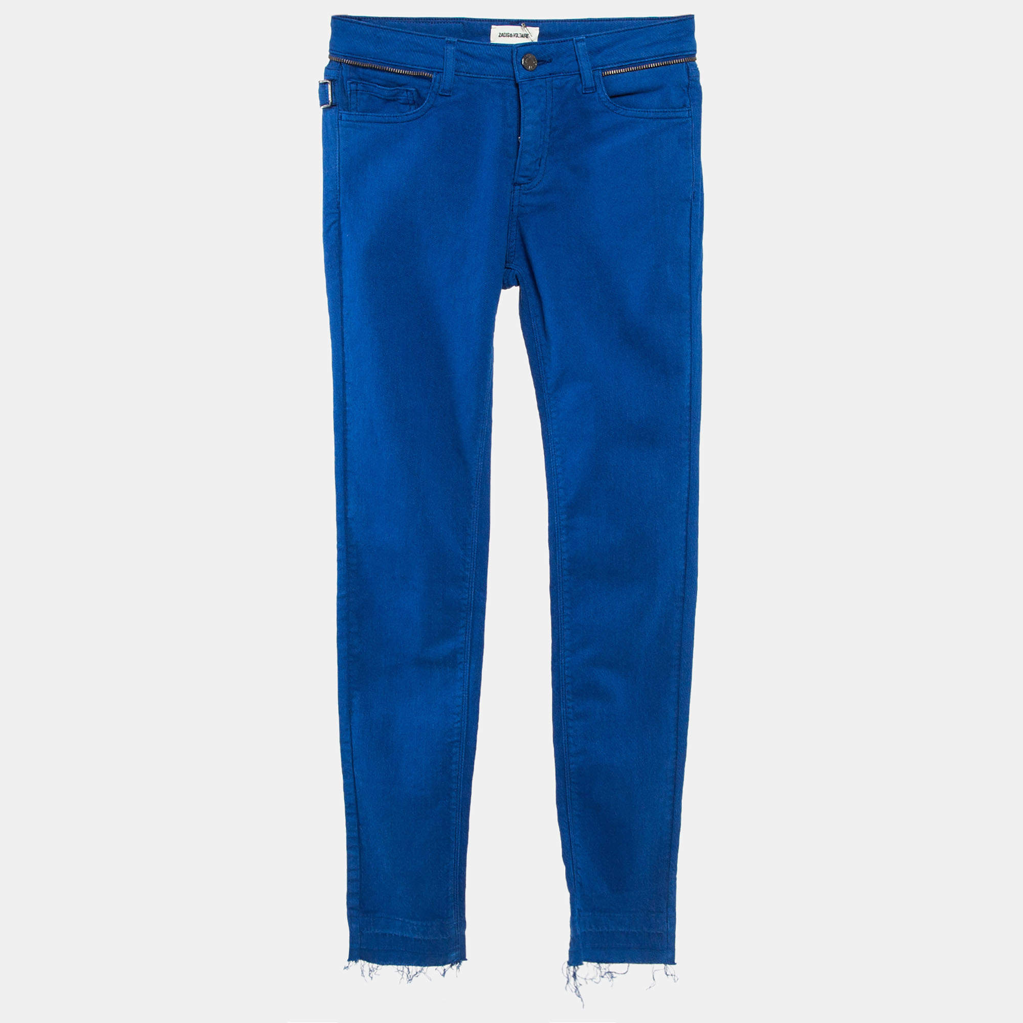 Zadig & Voltaire Blue Cotton Drill Skinny Eva Cher Jeans S Waist 25"