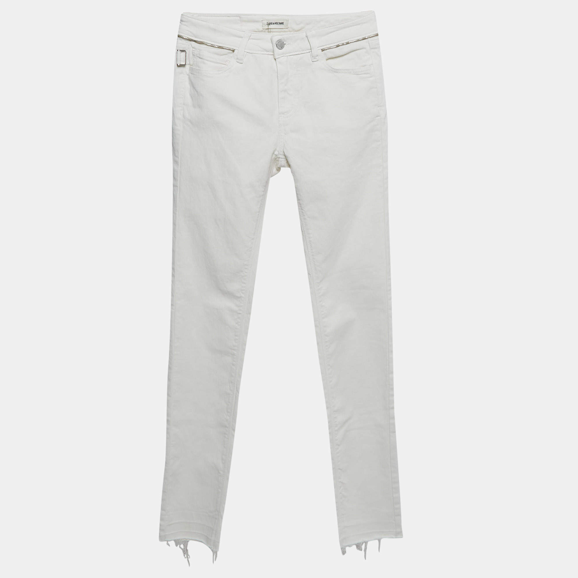 Zadig & Voltaire White Denim Skinny Eva Cher Jeans S Waist 25"