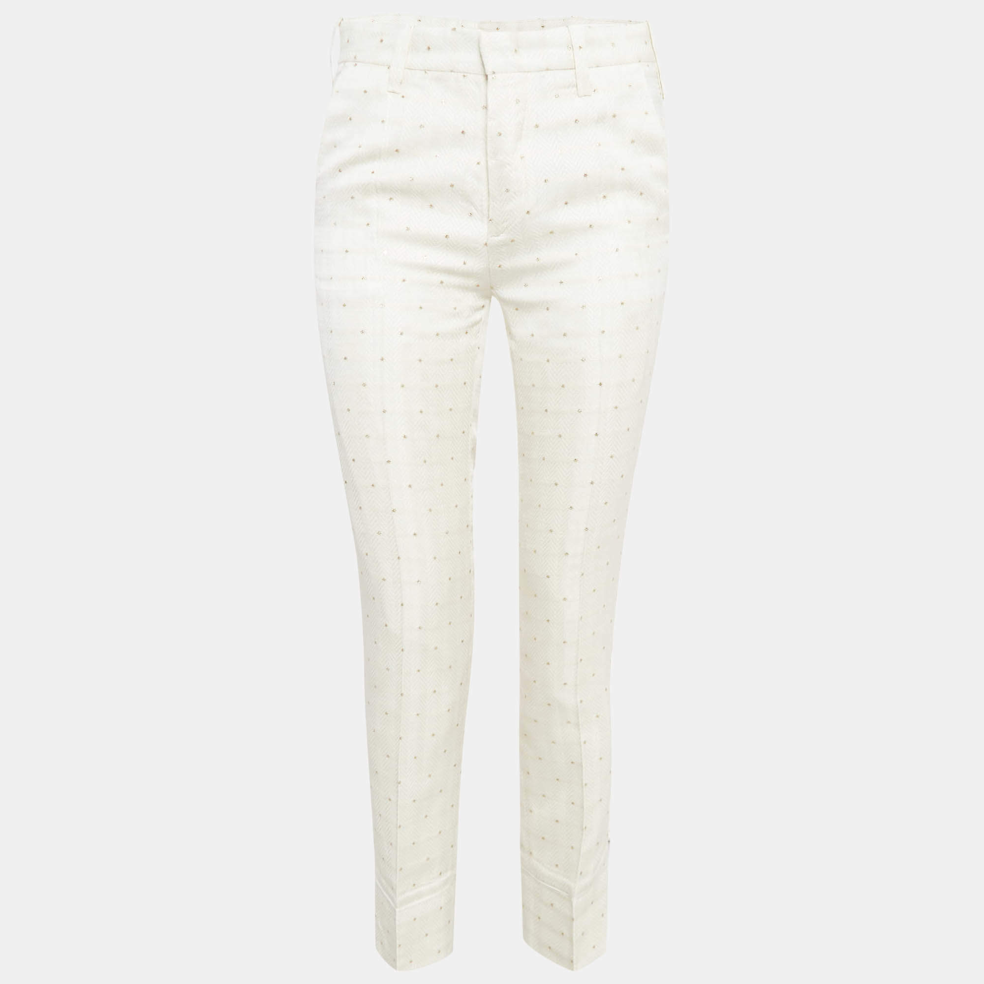Zadig & Voltaire Off White Star Pist Jacquard Straight Leg Trousers M