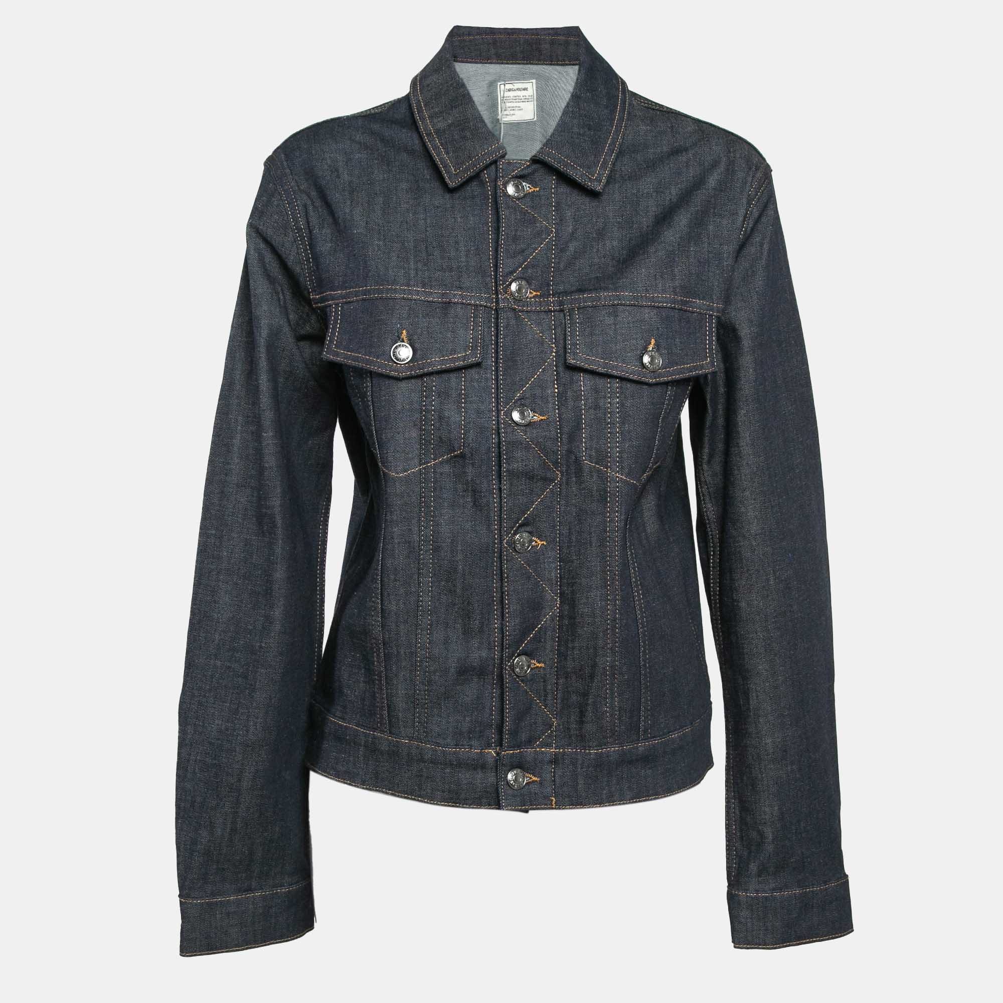 Zadig & Voltaire Blue Denim Button Front Base Brut Jacket M