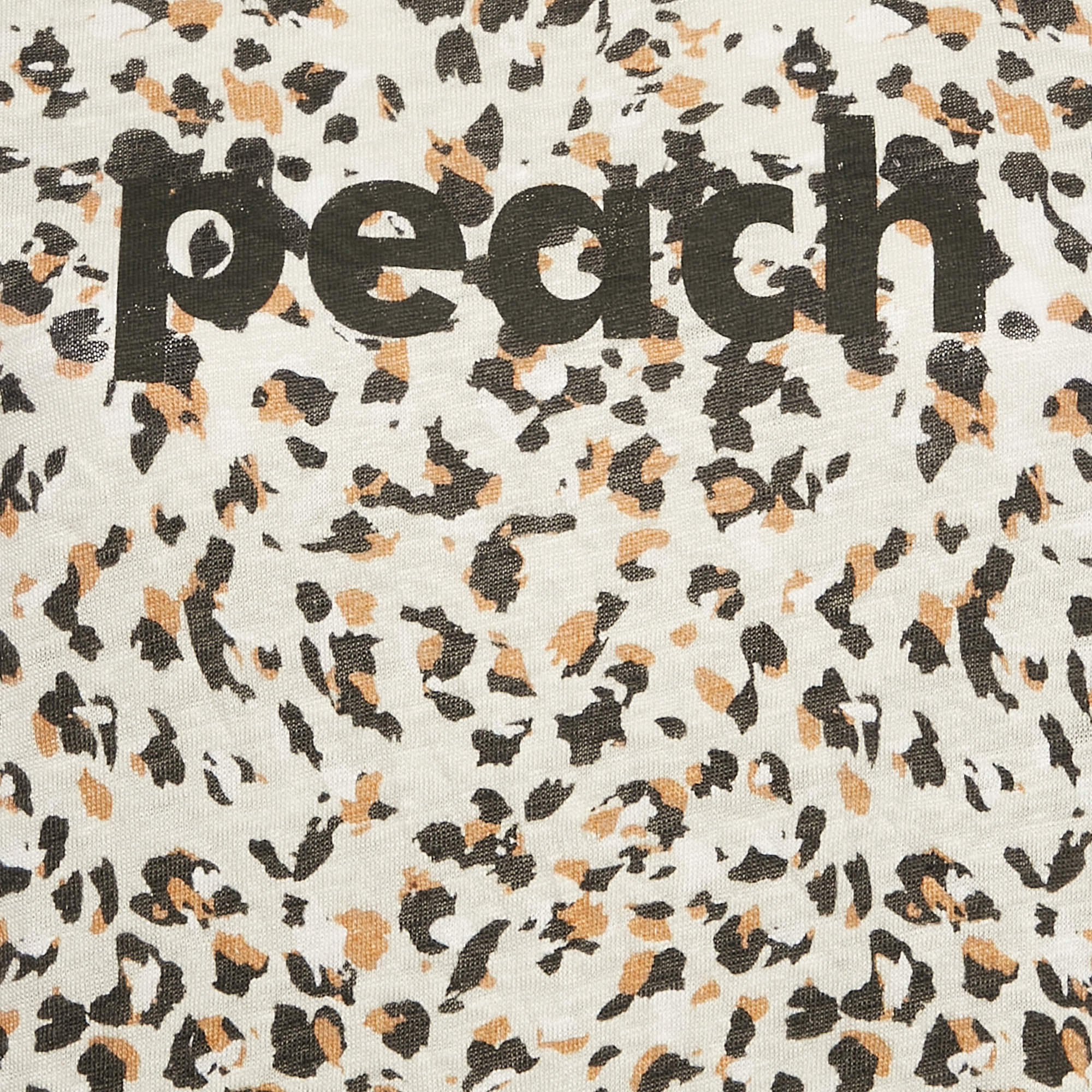 Pre Owned Zadig & Voltaire Beige Leopard Print Gauze Jersey T-Shirt L