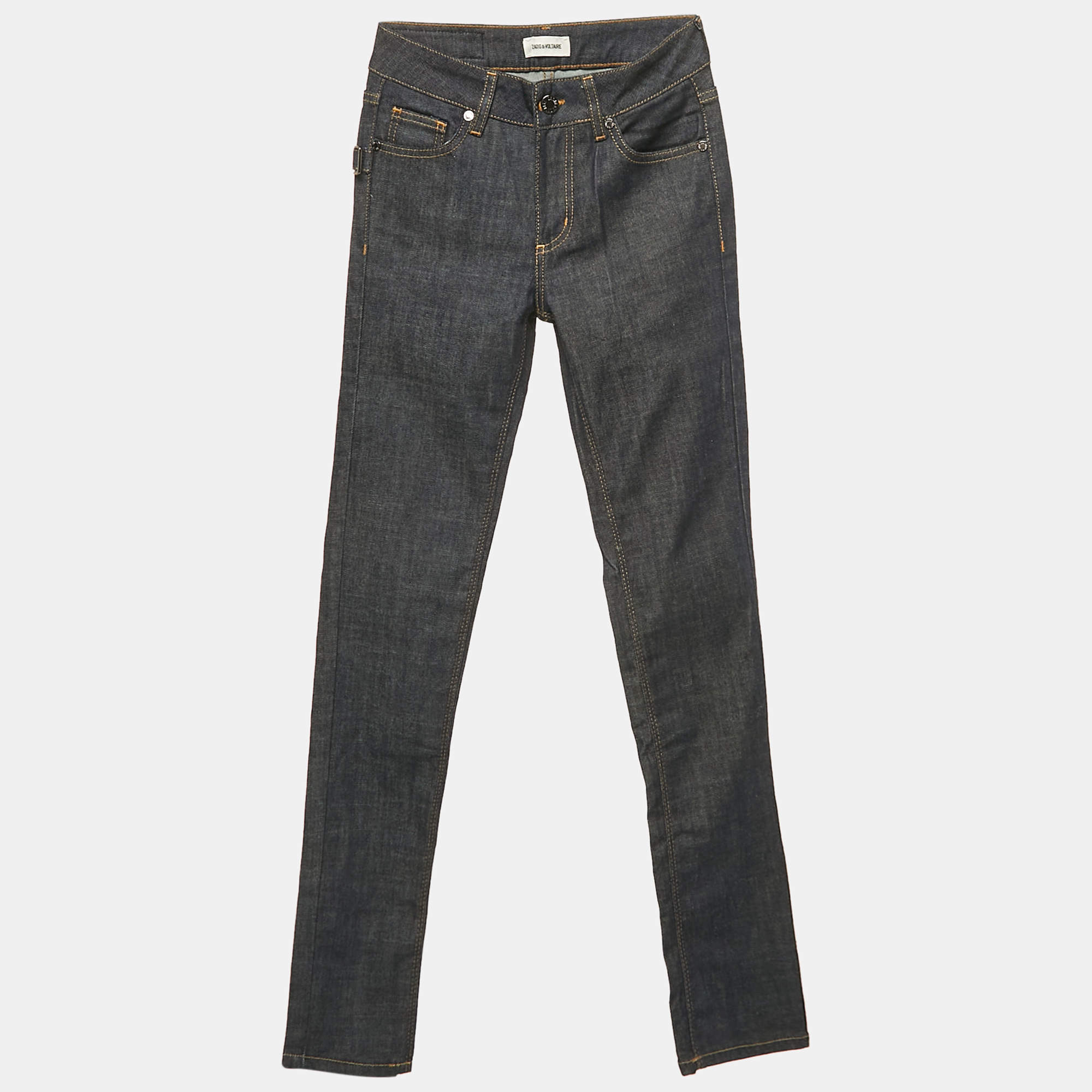 Pre Owned Zadig & Voltaire Navy Blue Denim Eva Brut Jeans S Waist 24"