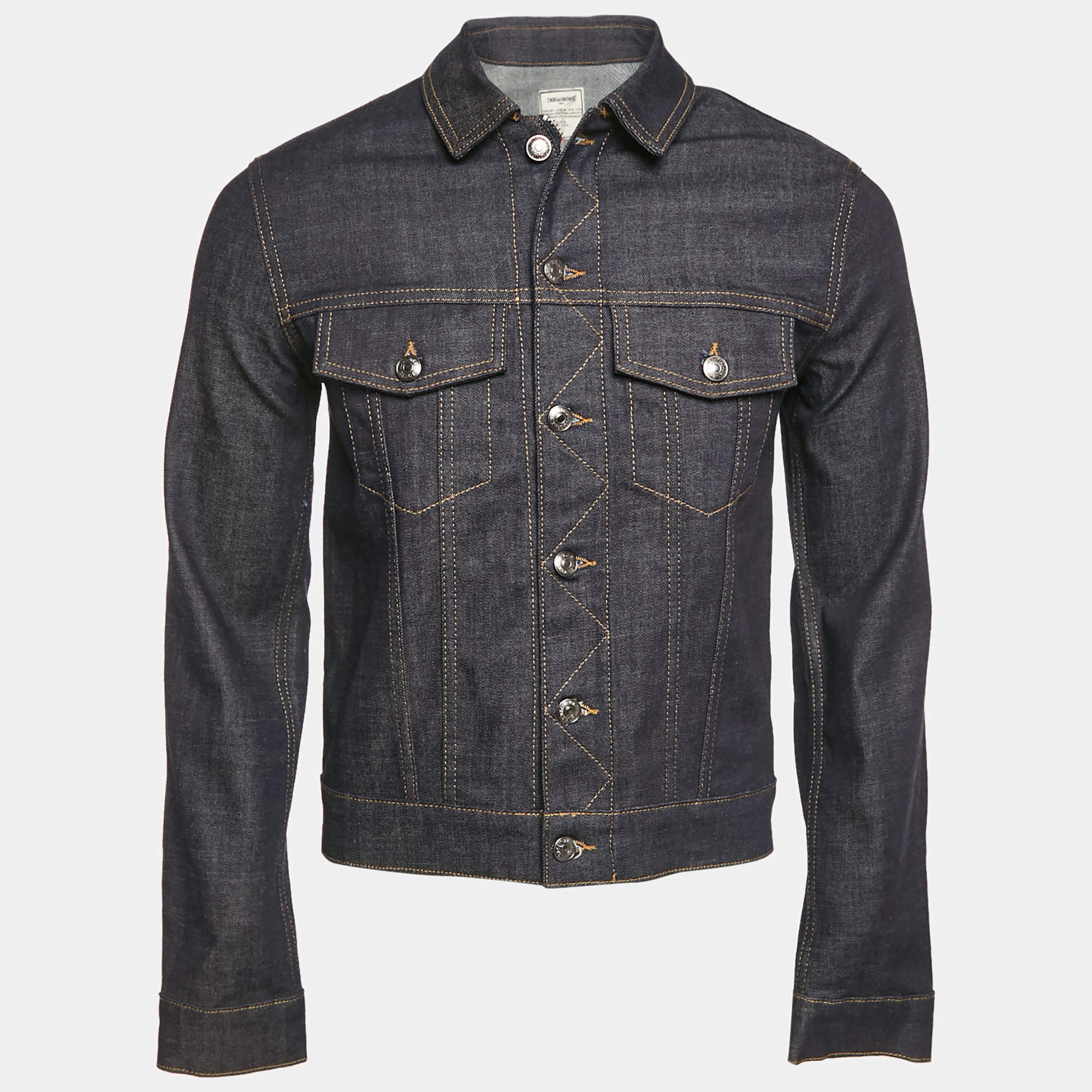 Zadig & Voltaire Blue Denim Button Front Base Brut Jacket XS