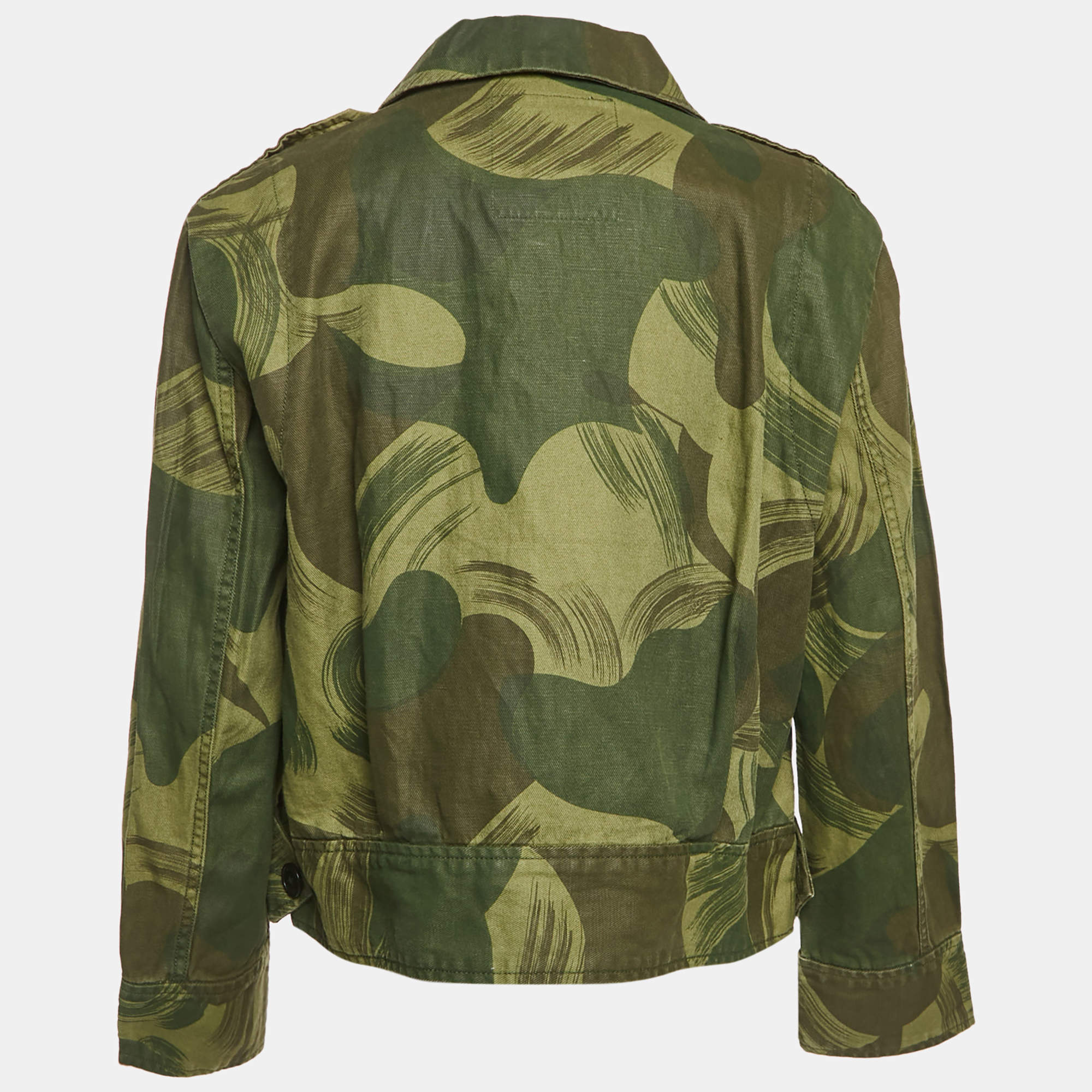 Pre Owned Zadig & Voltaire Military Green Camouflage Cotton Blend Kaleno Jacket XS