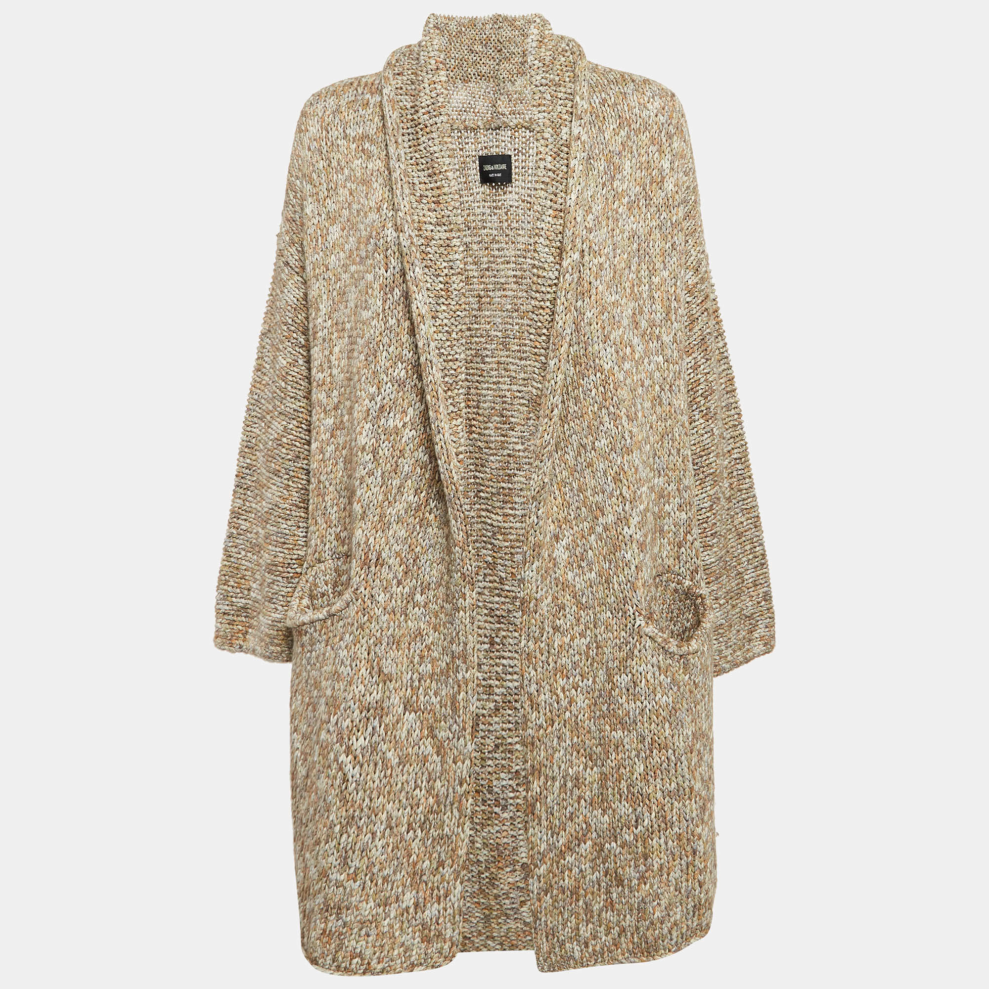 Zadig & Voltaire Brown Cotton Rib Knit Mia Cardigan M/L