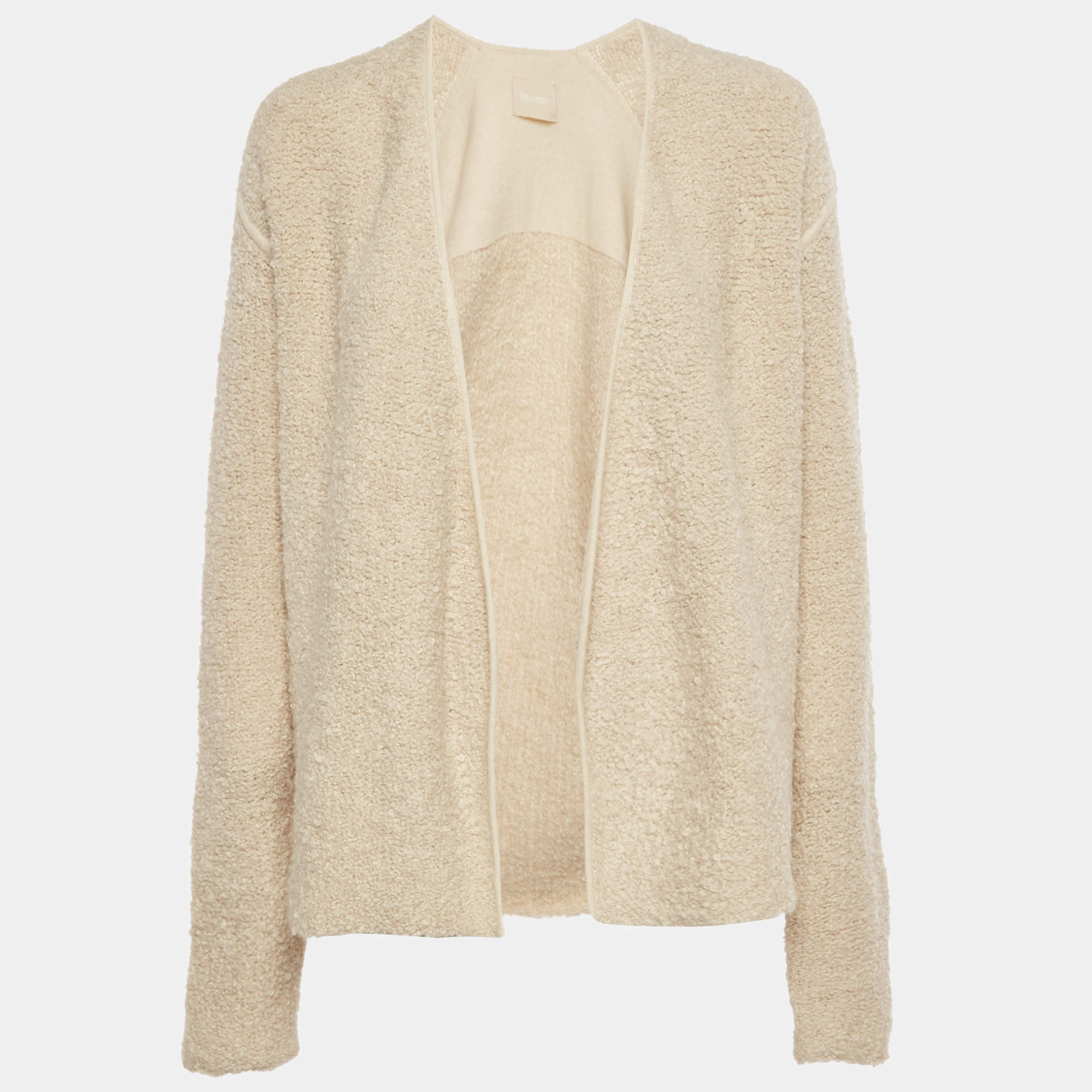 Pre Owned Zadig & Voltaire Cream Boucle Open Front Daphnee Cardigan L