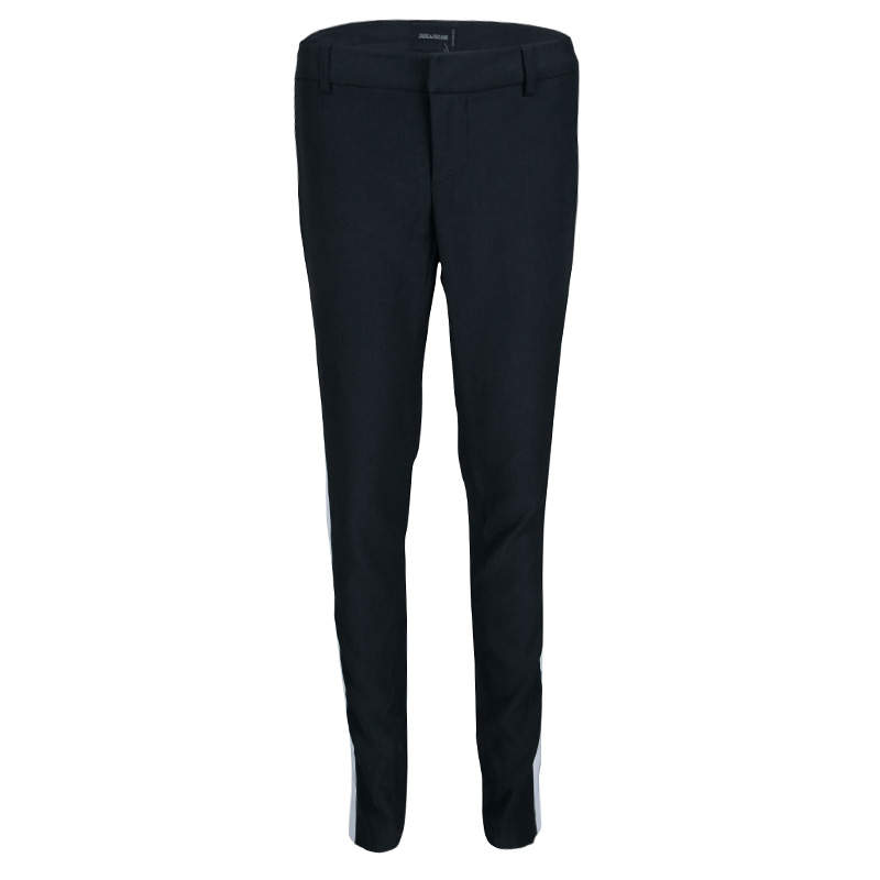 Zadig and Voltaire Black Knit Contrast Side Panel Detail Posh Pants M