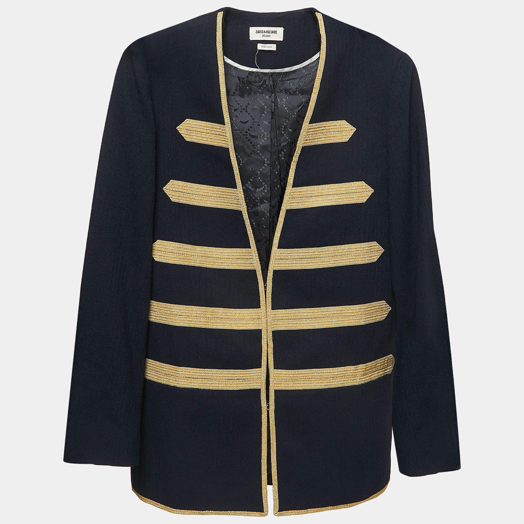 Zadig and Voltaire Navy Blue Wool Blend Ville Jacket S