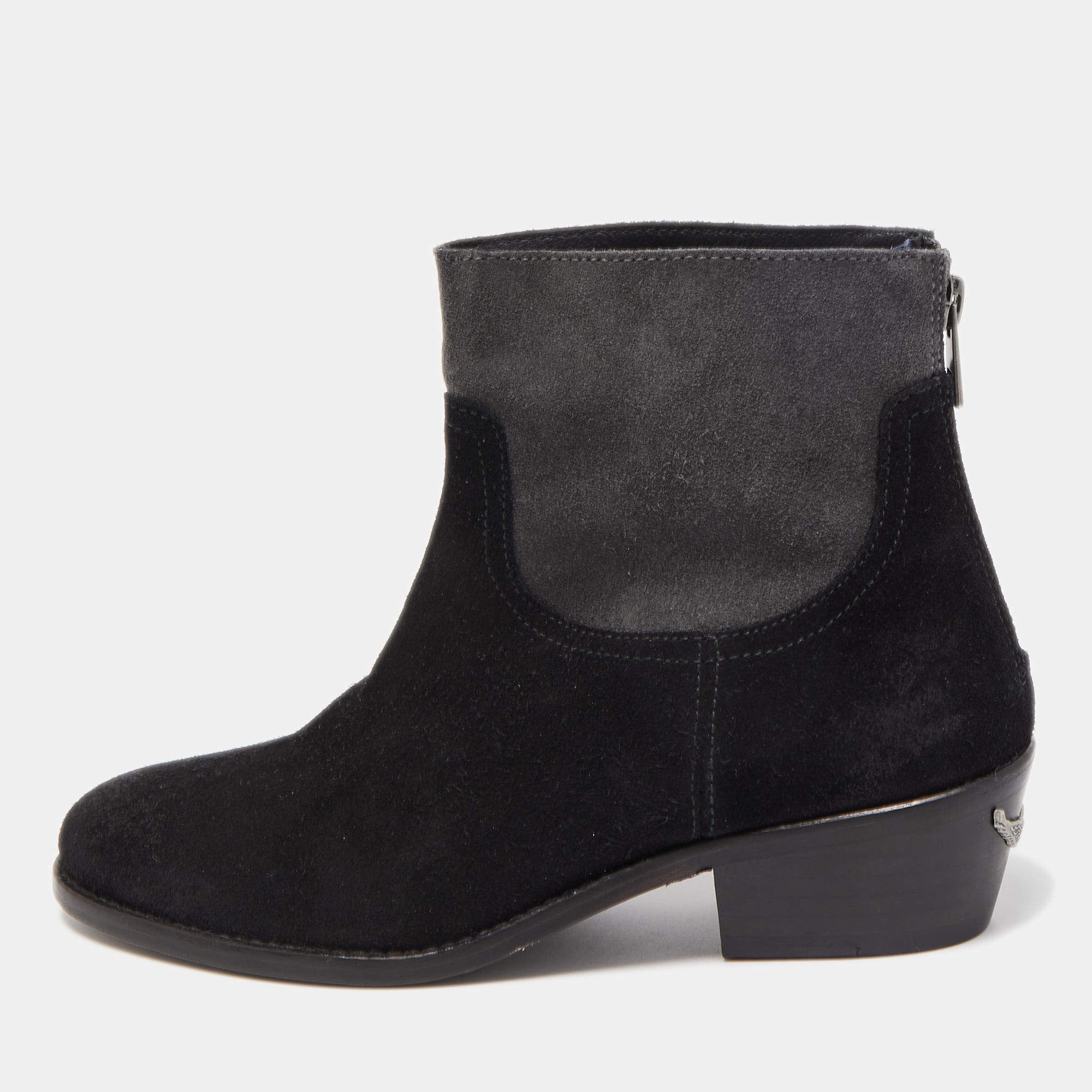 Zadig & Voltaire Black Suede Ankle Boots Size 36