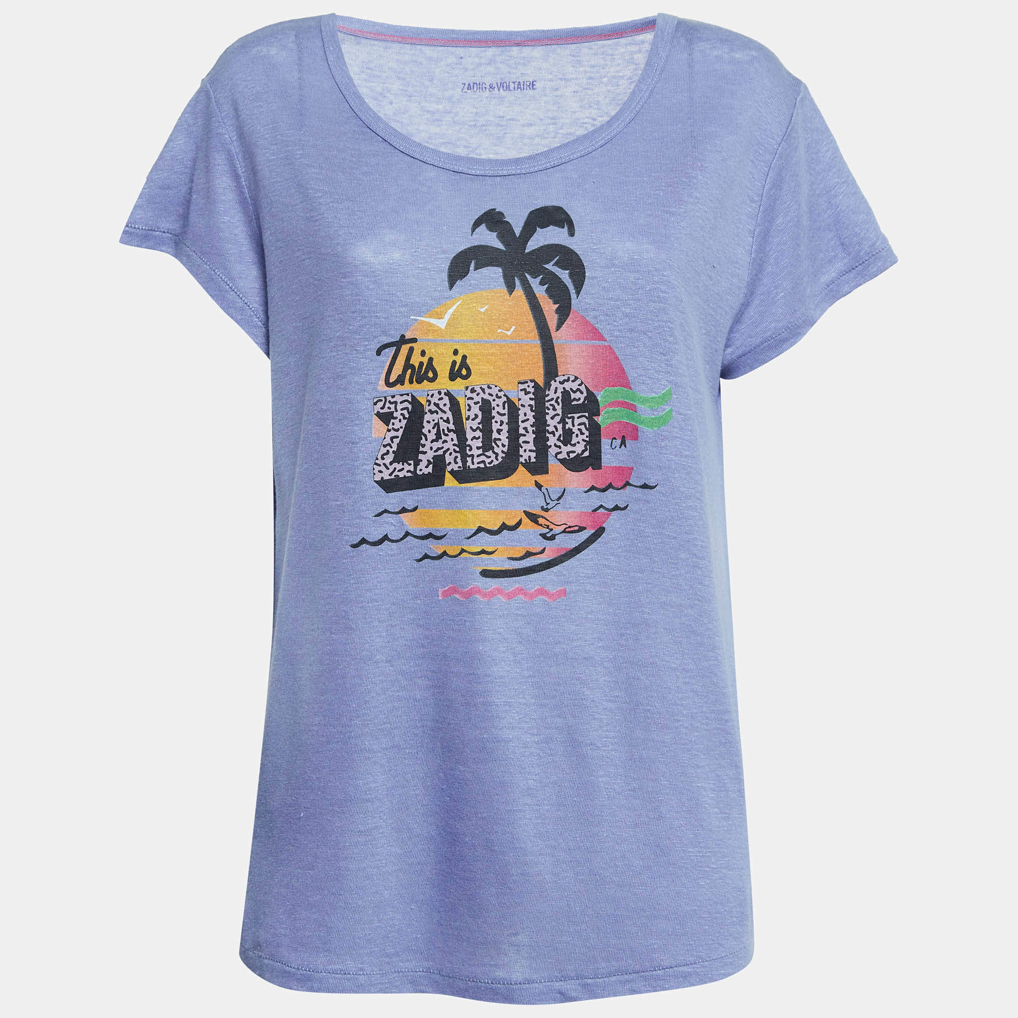 Zadig & Voltaire Blue Butterfly Print Jersey Meryl T-Shirt M