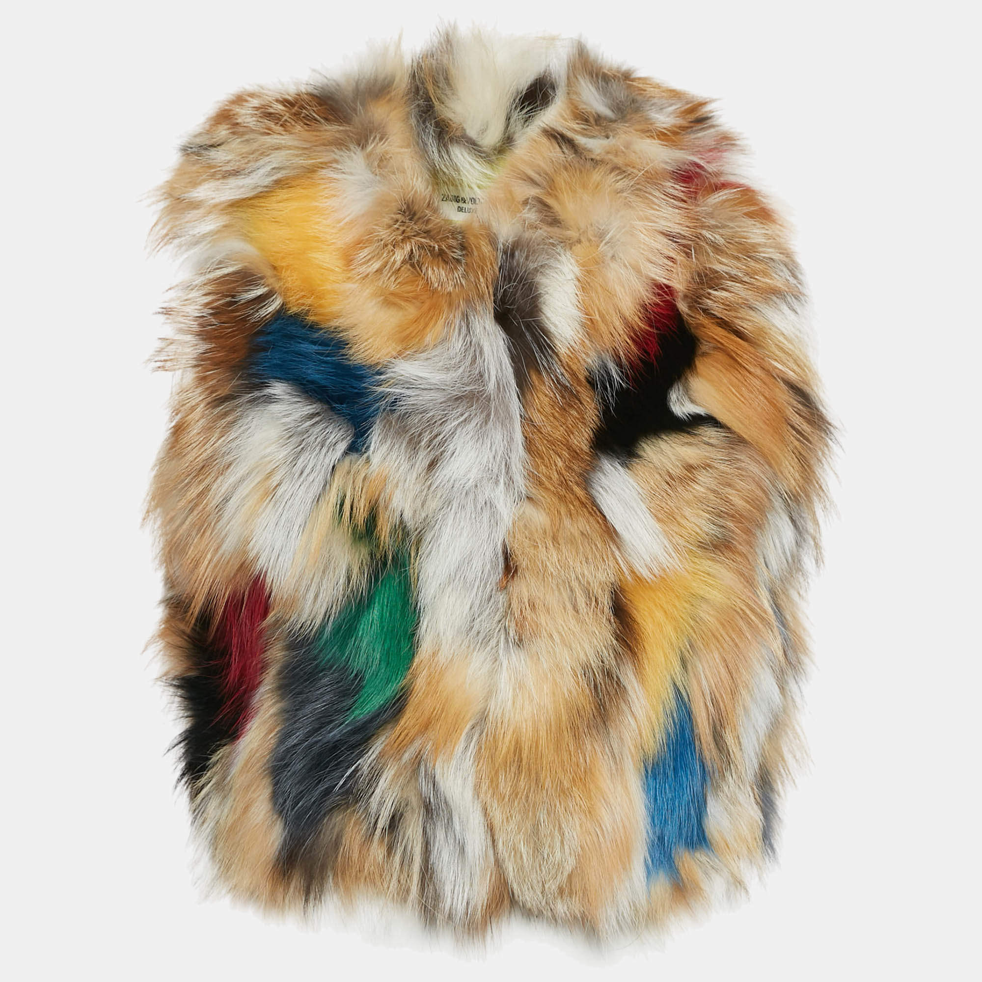 Zadig & Voltaire Multicolor Silver Fox Fur Fee Deluxe Waistcoat M