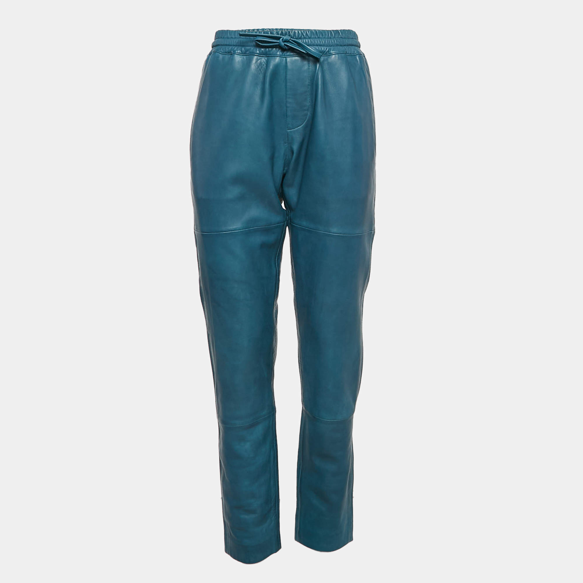 Zadig & Voltaire Blue Genuine Leather Parone Deluxe Pants M