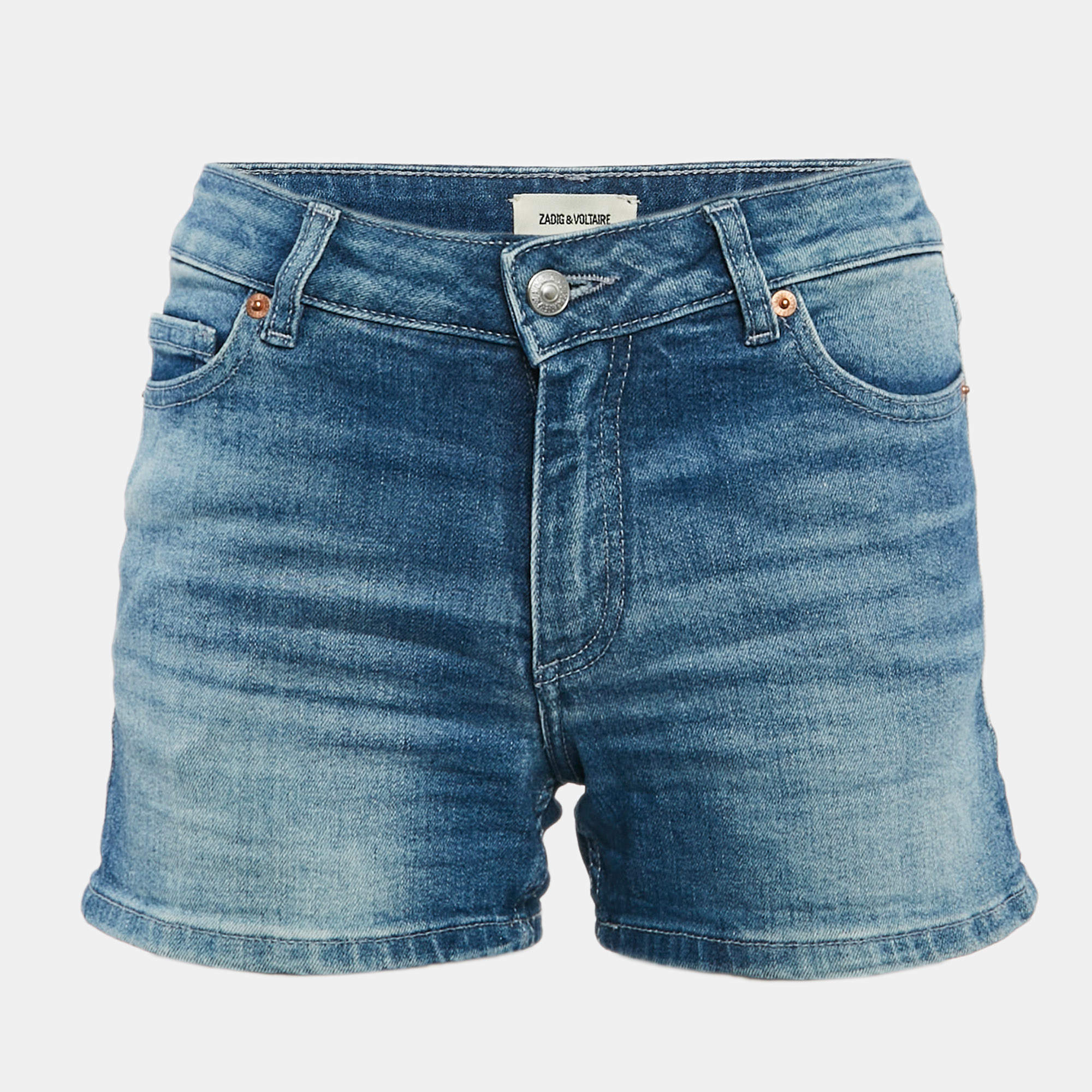 Pre Owned Zadig & Voltaire Light Blue Denim Sweet Eco Shorts S