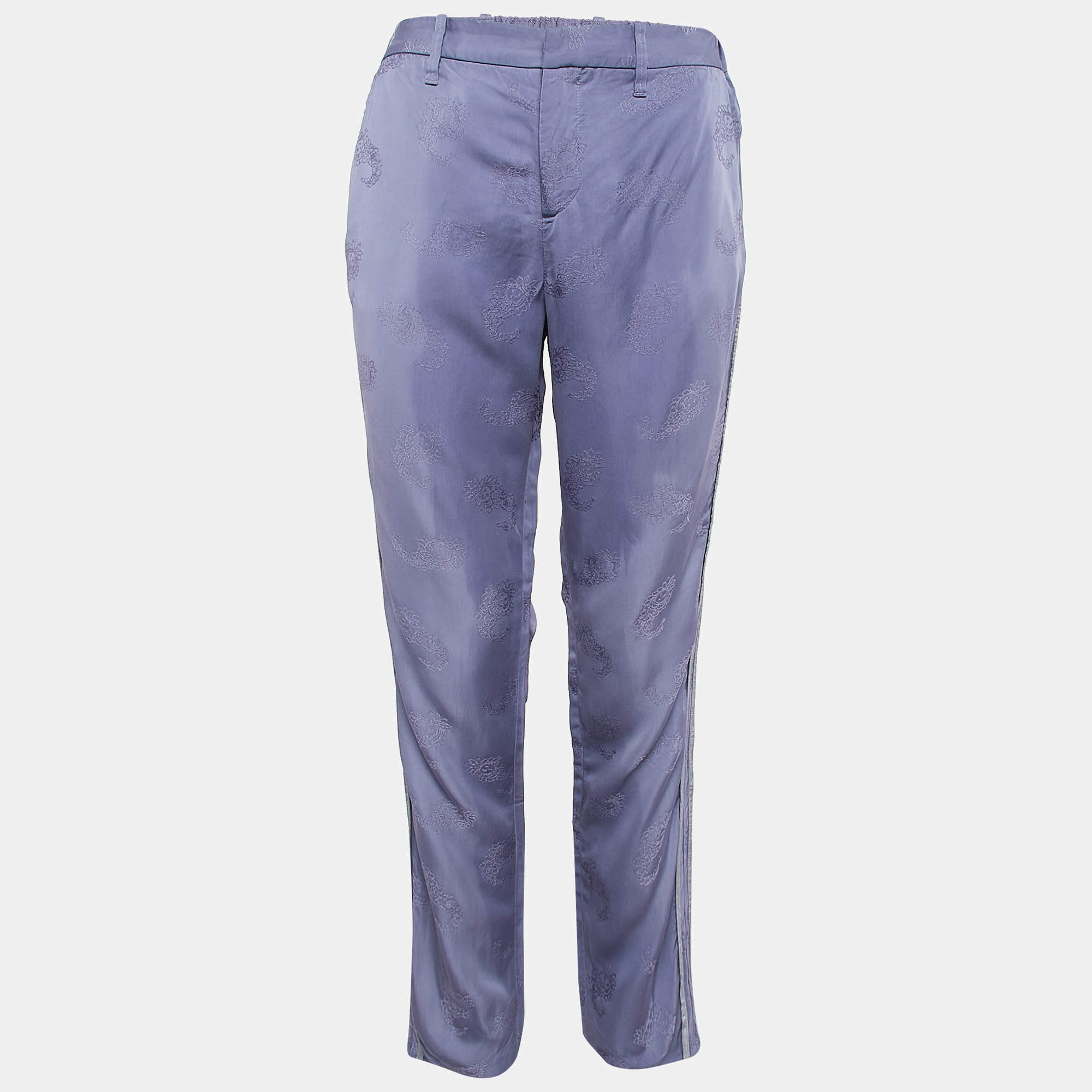 Zadig & Voltaire Lavender Floral Jacquard Trousers M