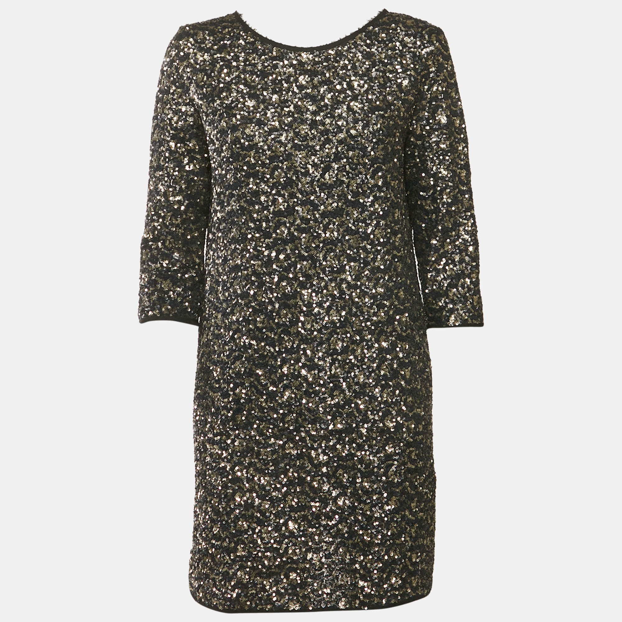 Zadig & Voltaire Black/Metallic Sequin Deluxe Rousse Mini Dress M