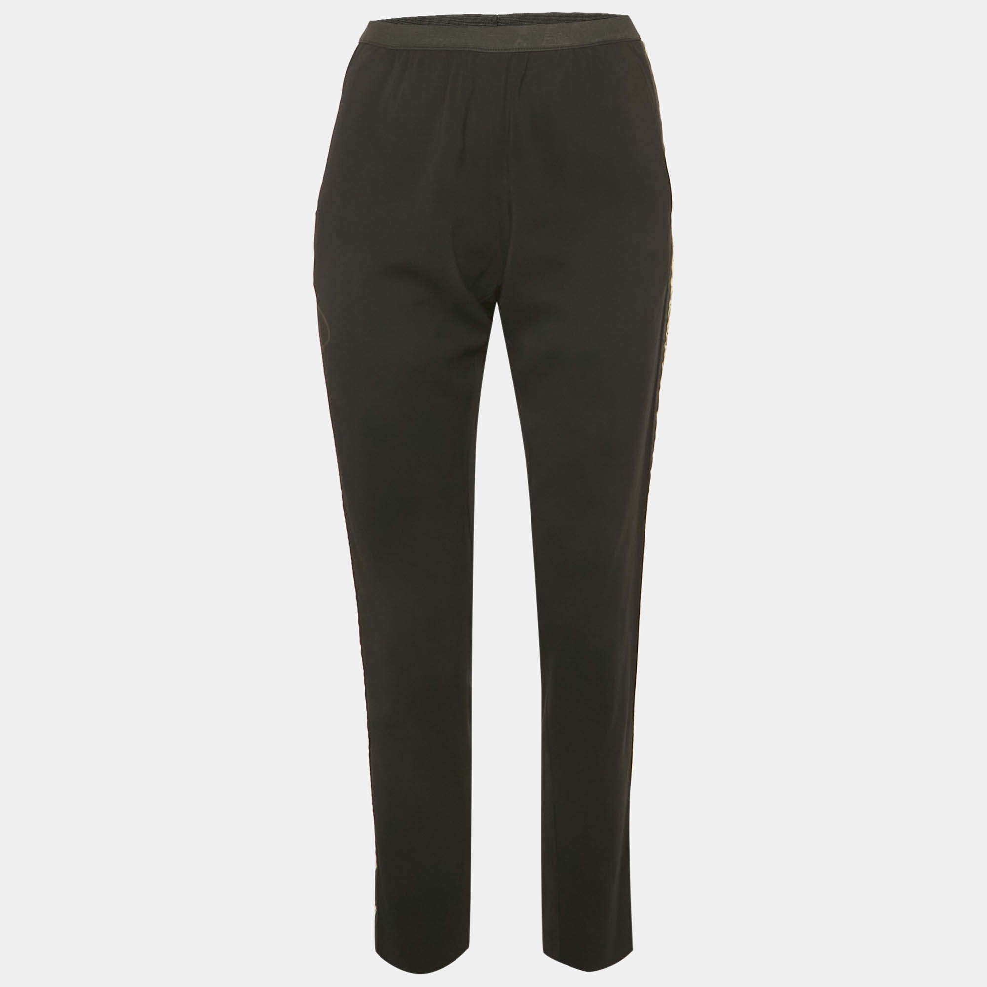 Pre Owned Zadig & Voltaire Black Crepe Paule Band Trousers M