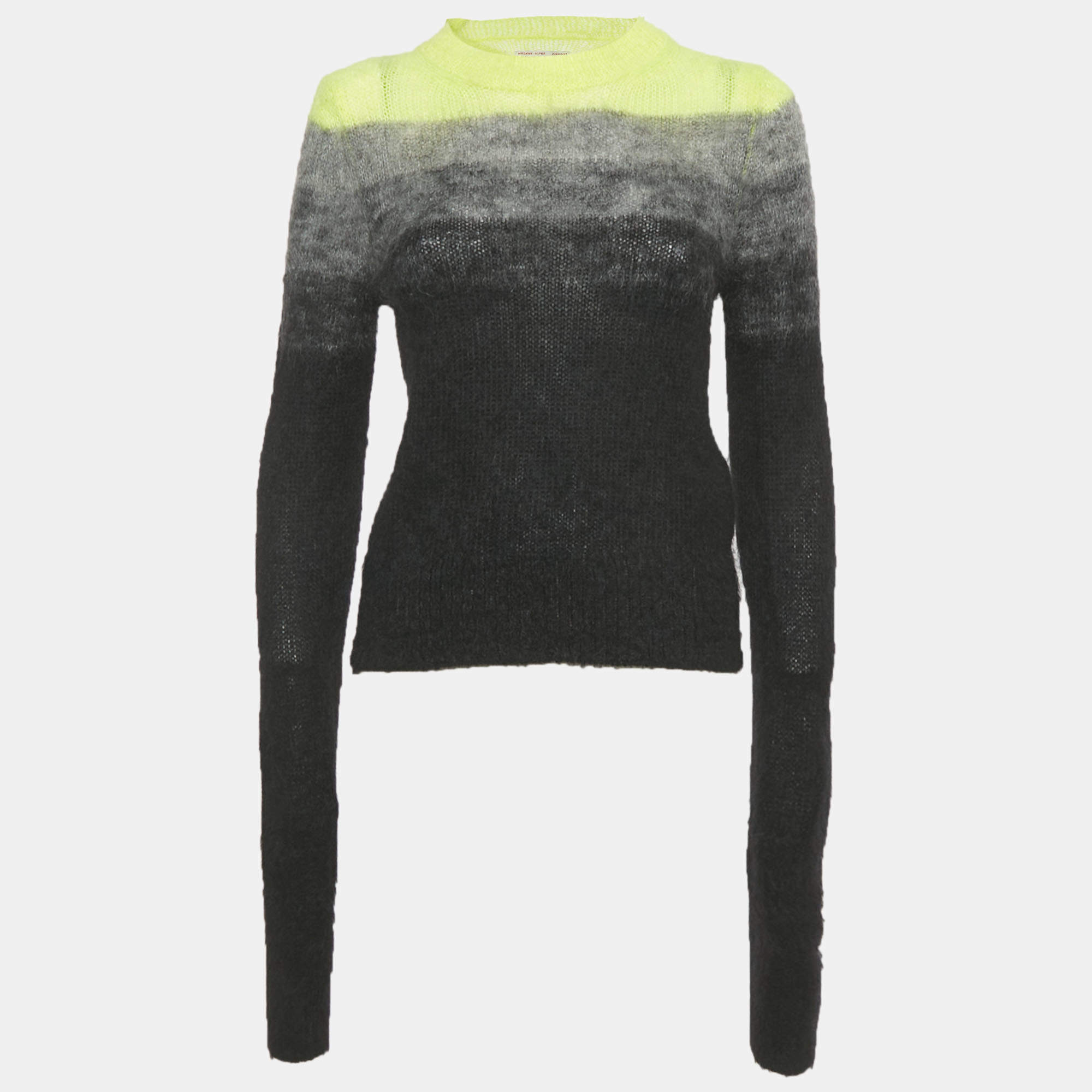 Pre Owned Zadig & Voltaire Black/Green Ombre Mohair Georgia Sweater S