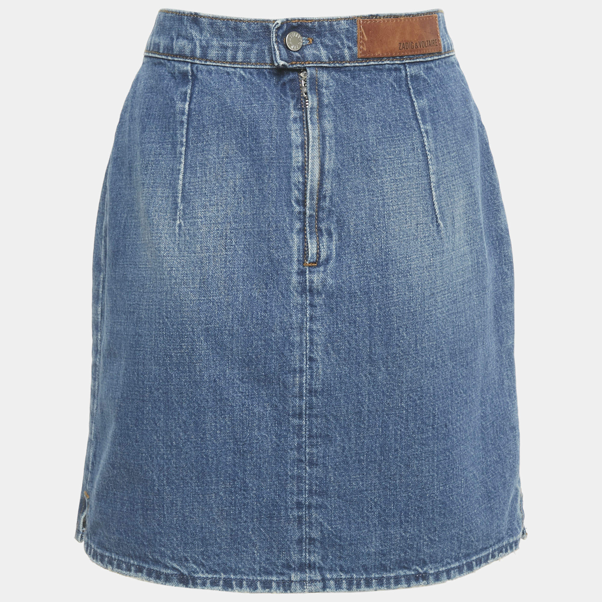 Pre Owned Zadig & Voltaire Blue Denim Juny Skirt M
