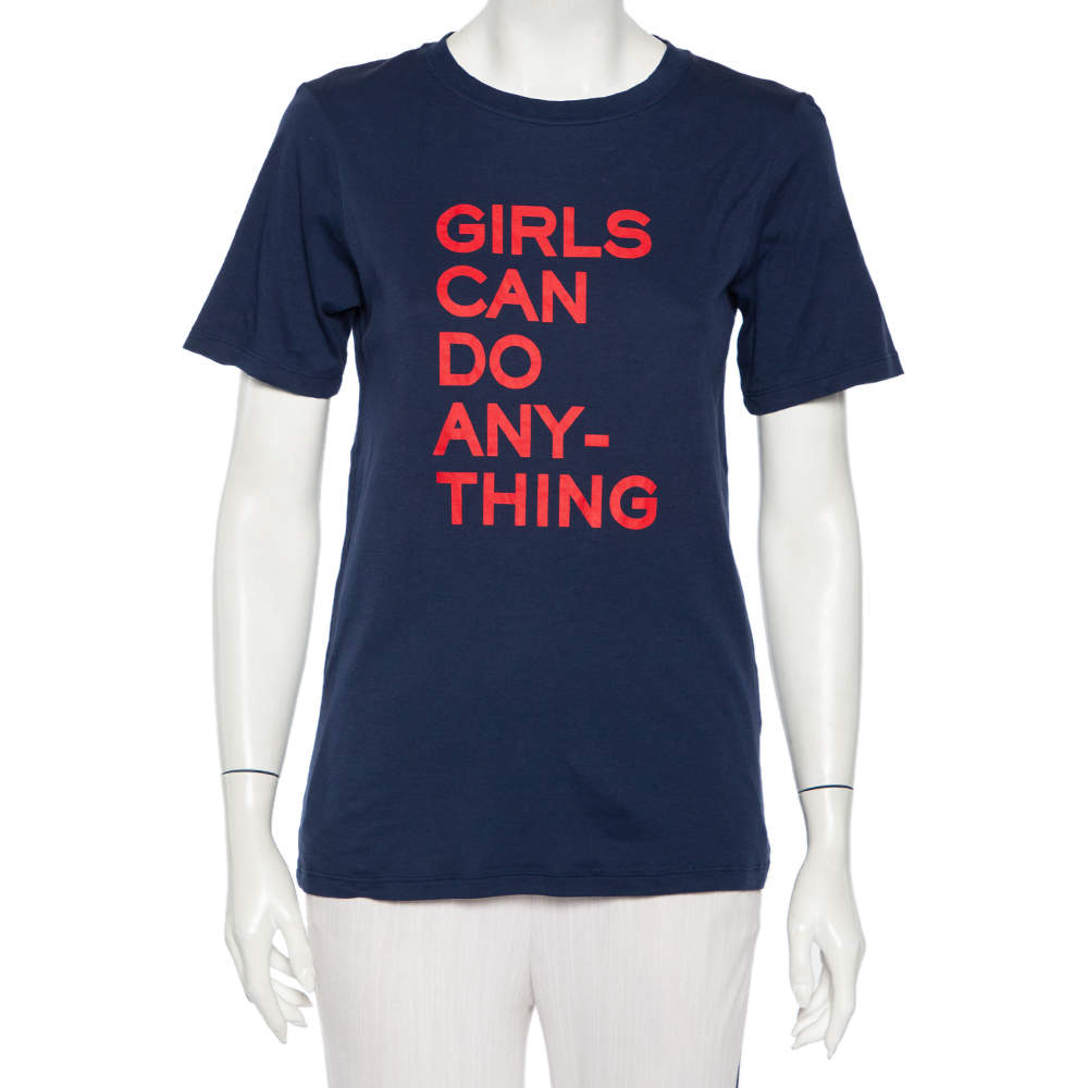 Pre Owned تي شيرت زاديك أند فولتير بلا كم قصير تريكو قطن كحلي مقاس صغير جدا