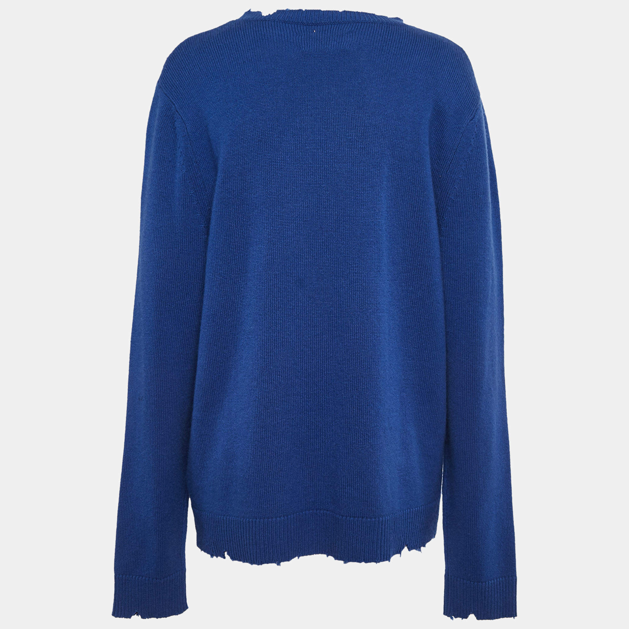 Louis Vuitton Inside Out Cashmere Crewneck, Blue, XL