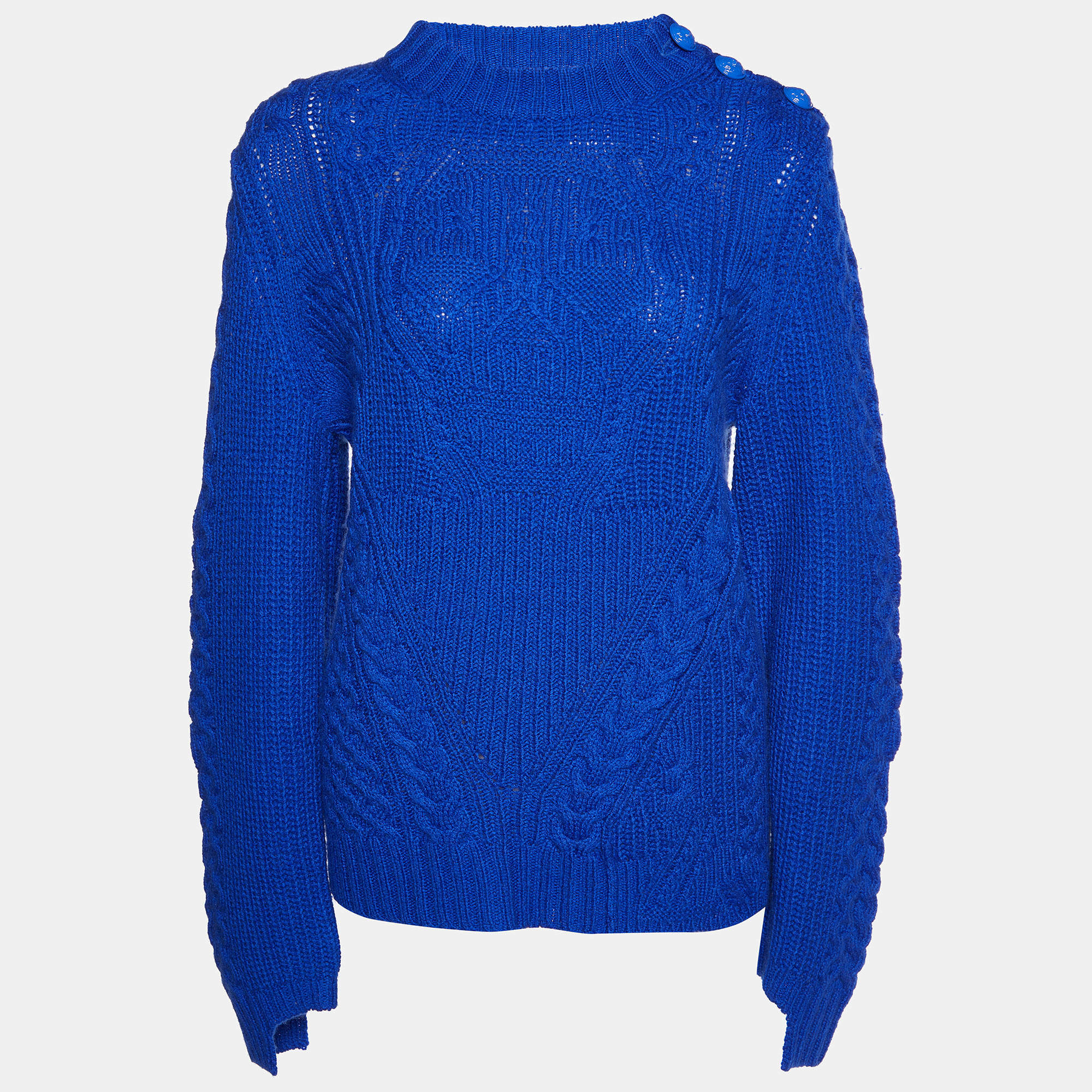 Pre Owned Zadig & Voltaire Defile Royal Blue Wool Knit Kelly Sweater M