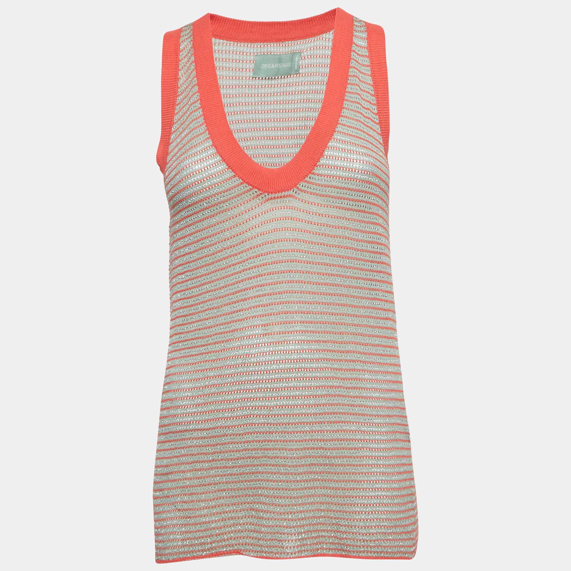 Zadig & Voltaire Multicolor Lurex Knit Tank Top S